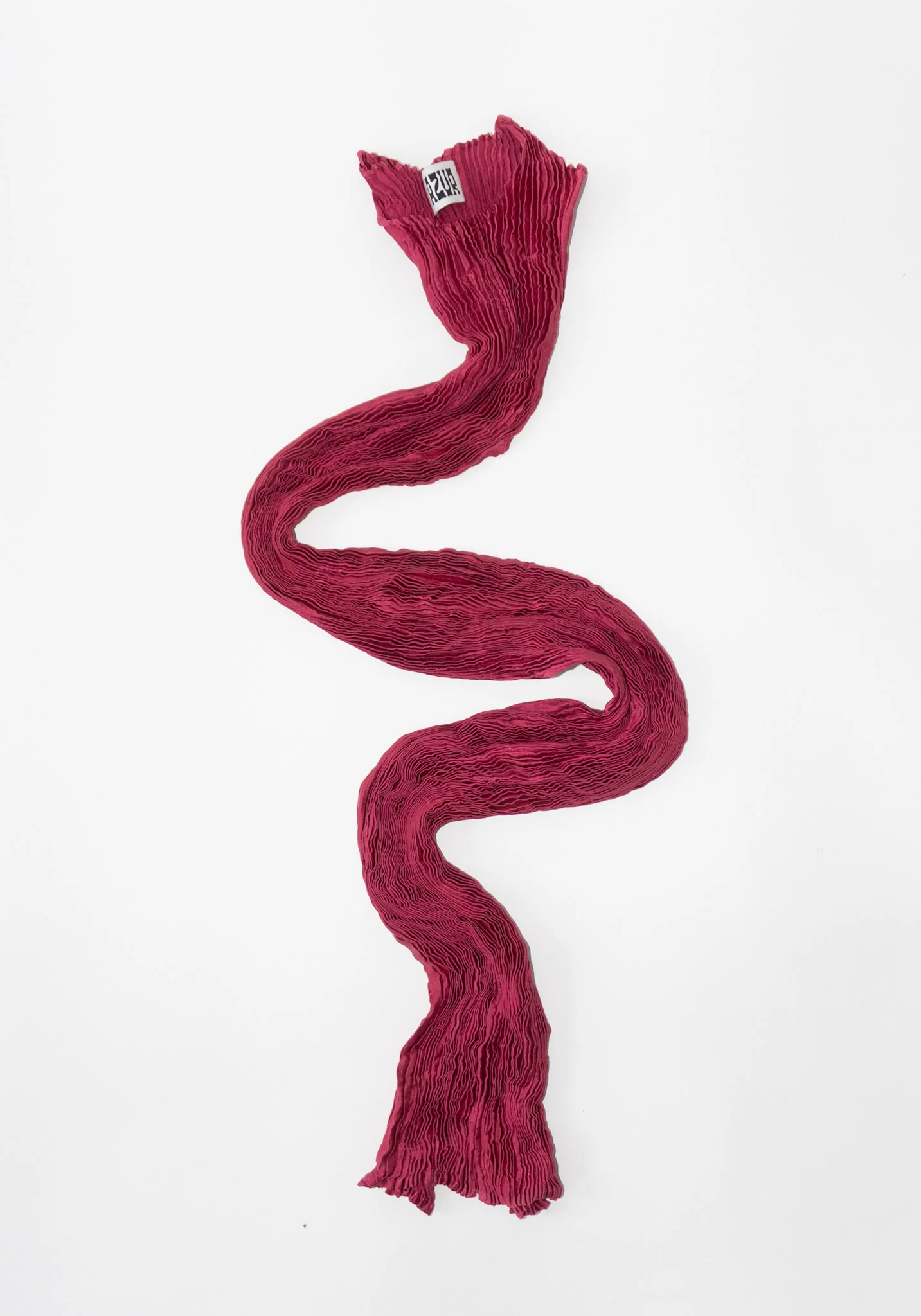 Plissé Satin Silk Long Tank Dress in Fuchsia - Image 10