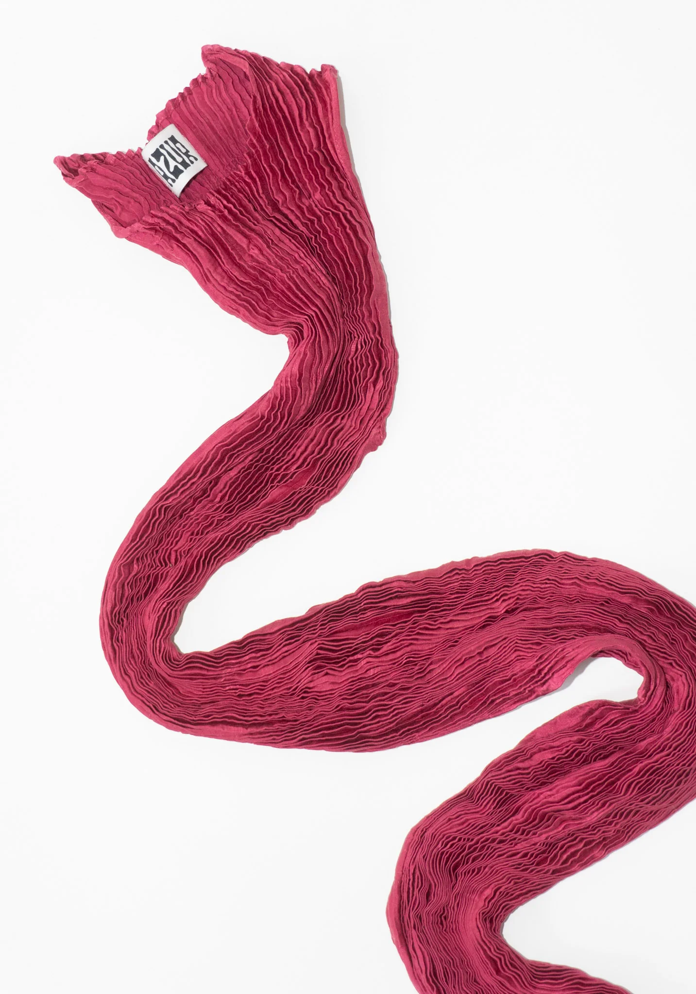 Plissé Satin Silk Long Tank Dress in Fuchsia - Image 11