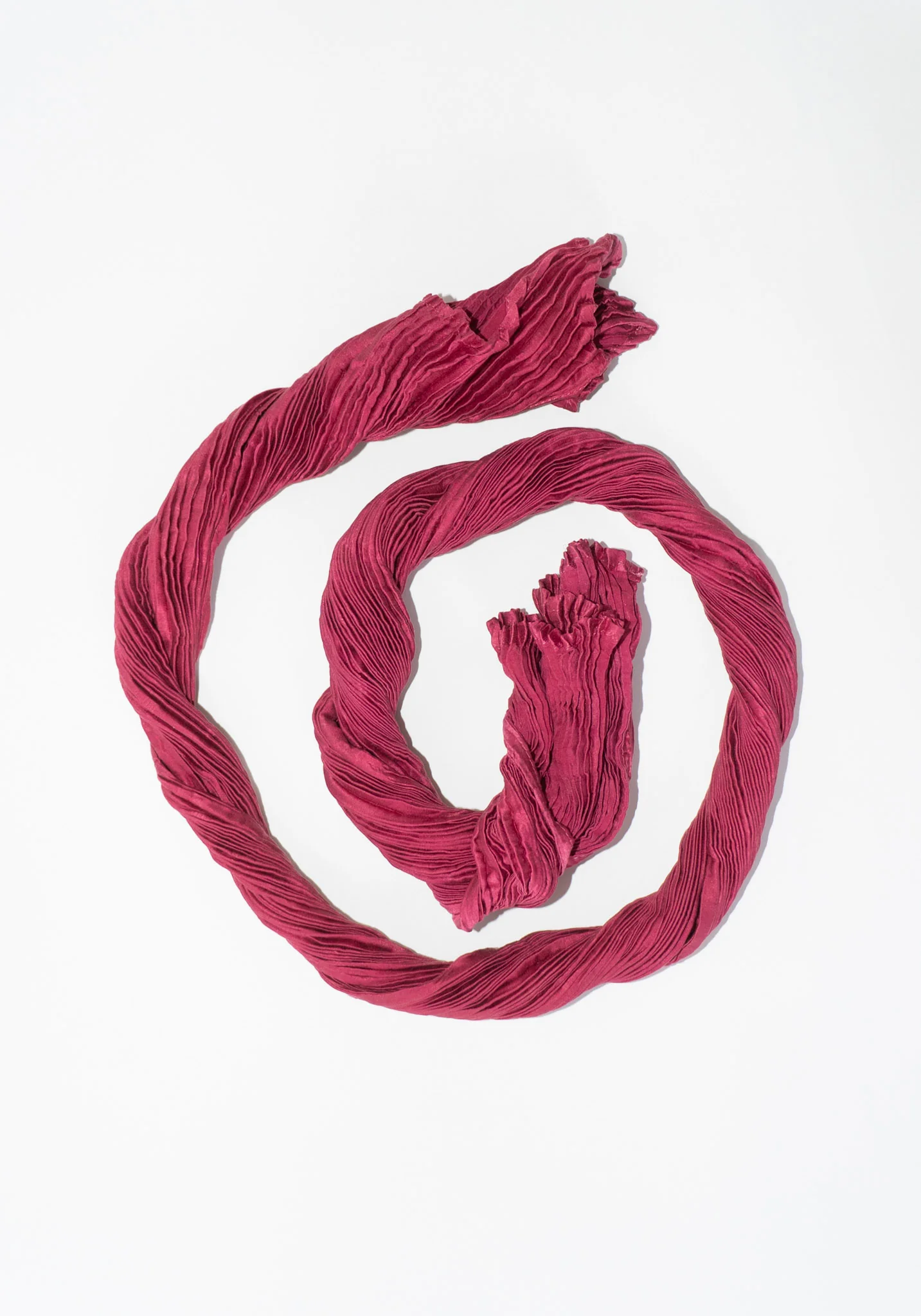 Plissé Satin Silk Long Tank Dress in Fuchsia - Image 12