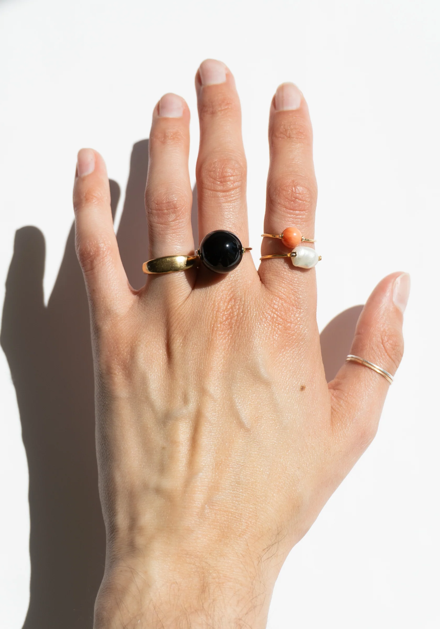 Black Ball Ring in Gold - Image 4