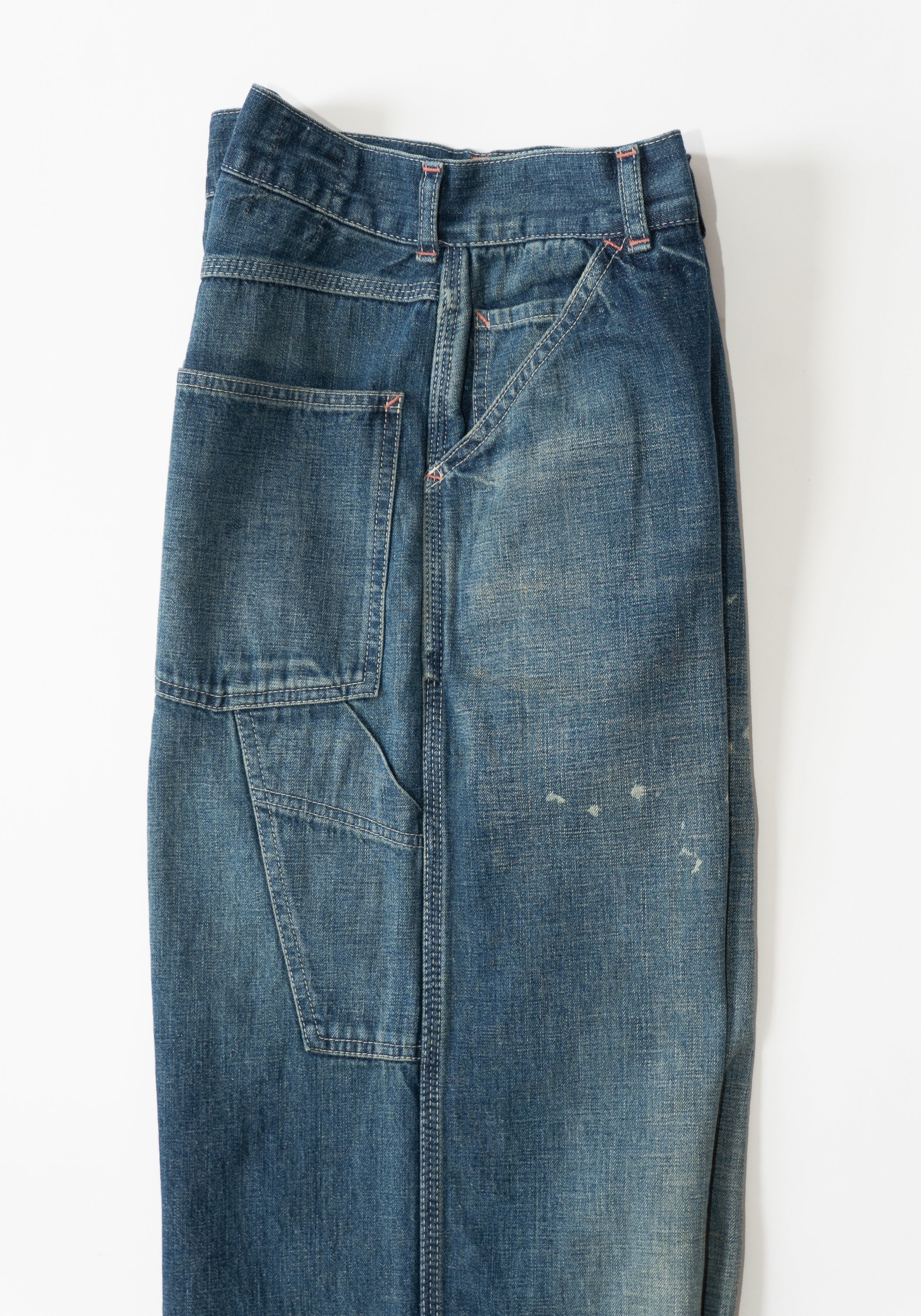 Unisex Denim Painters Pant in Dark Distress - Image 4