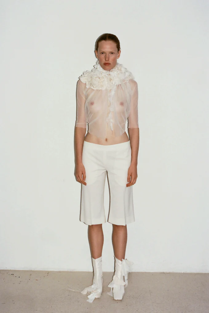 Embroidery Top in Natural White - Image 6