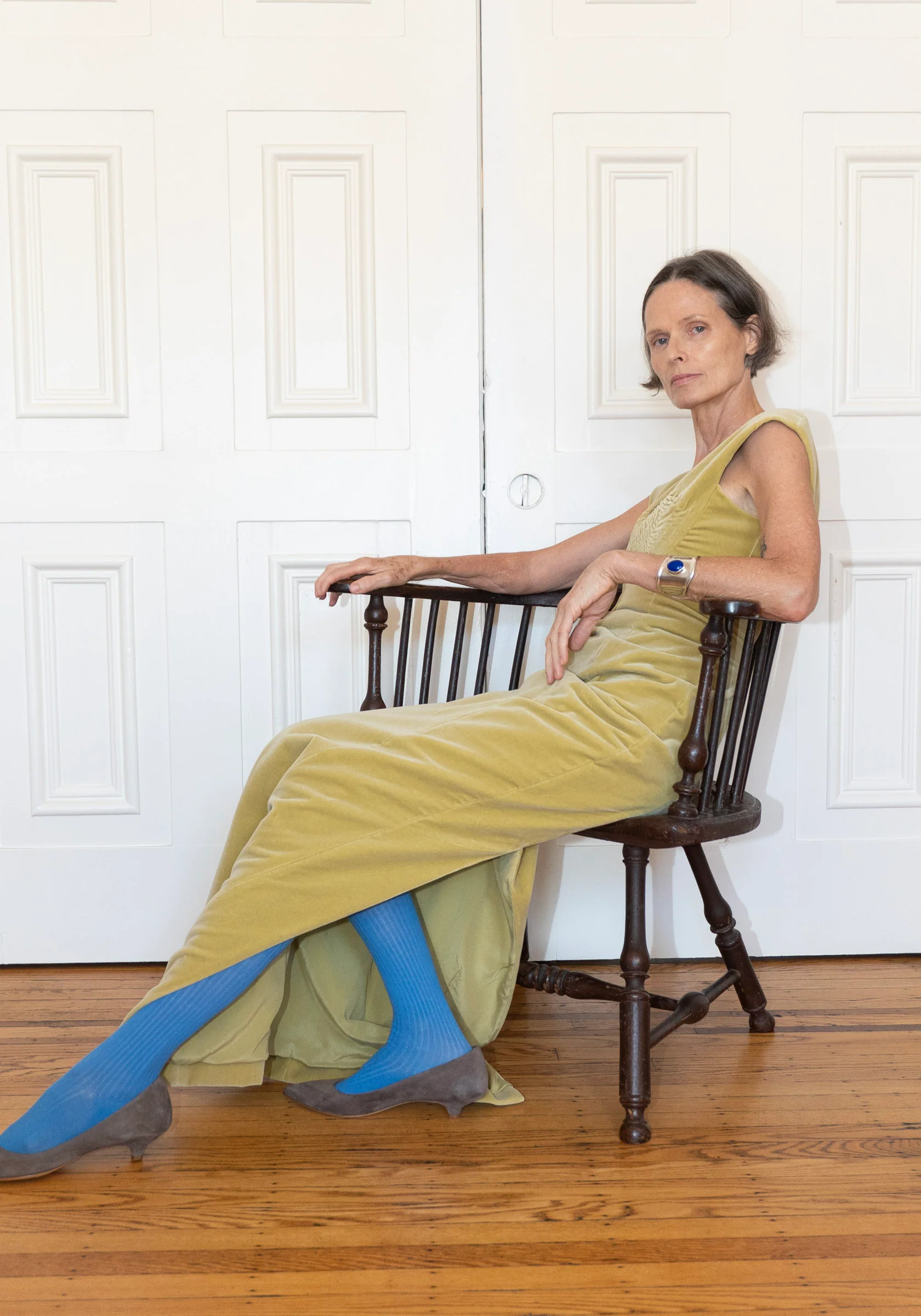 Low U Dress in Celery - Image 11