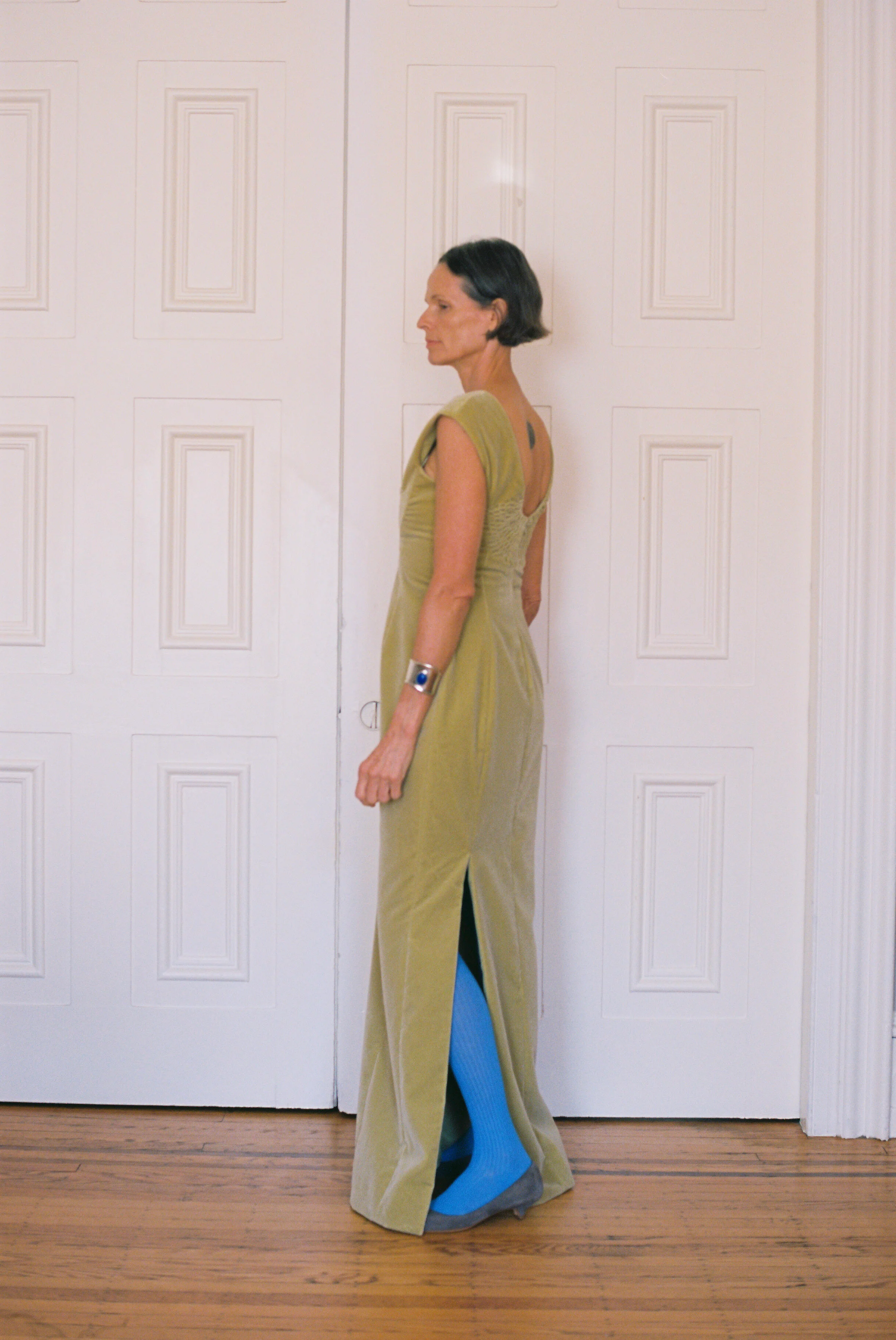 Low U Dress in Celery - Image 12