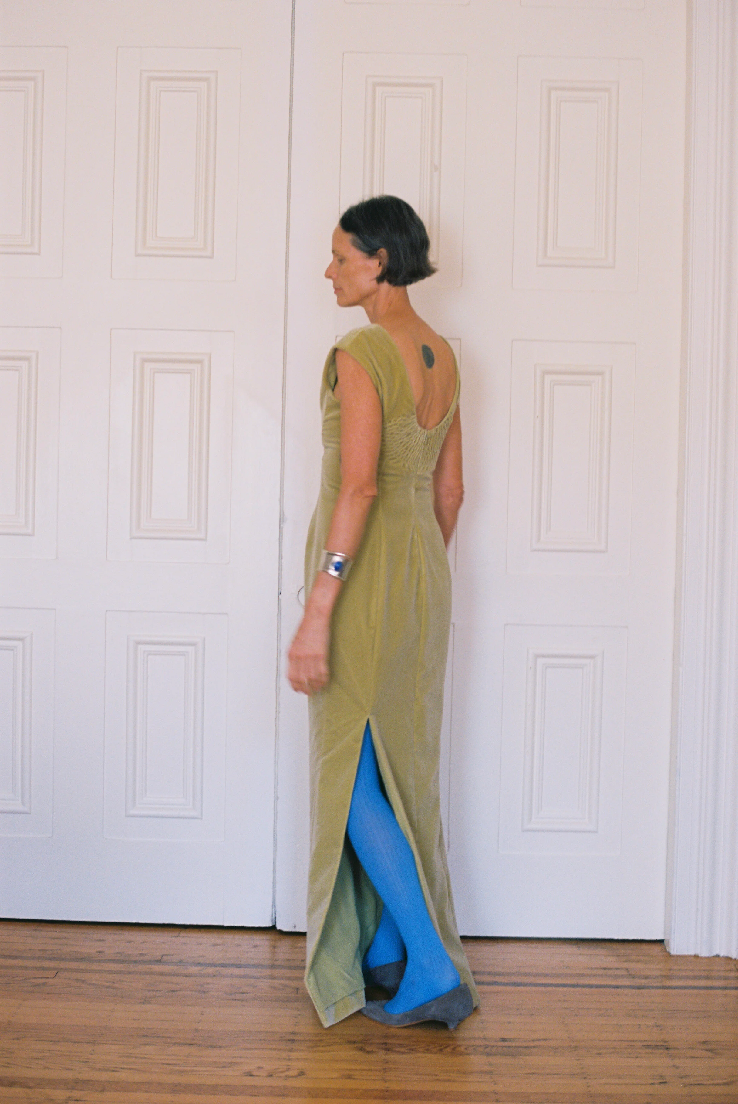 Low U Dress in Celery - Image 7