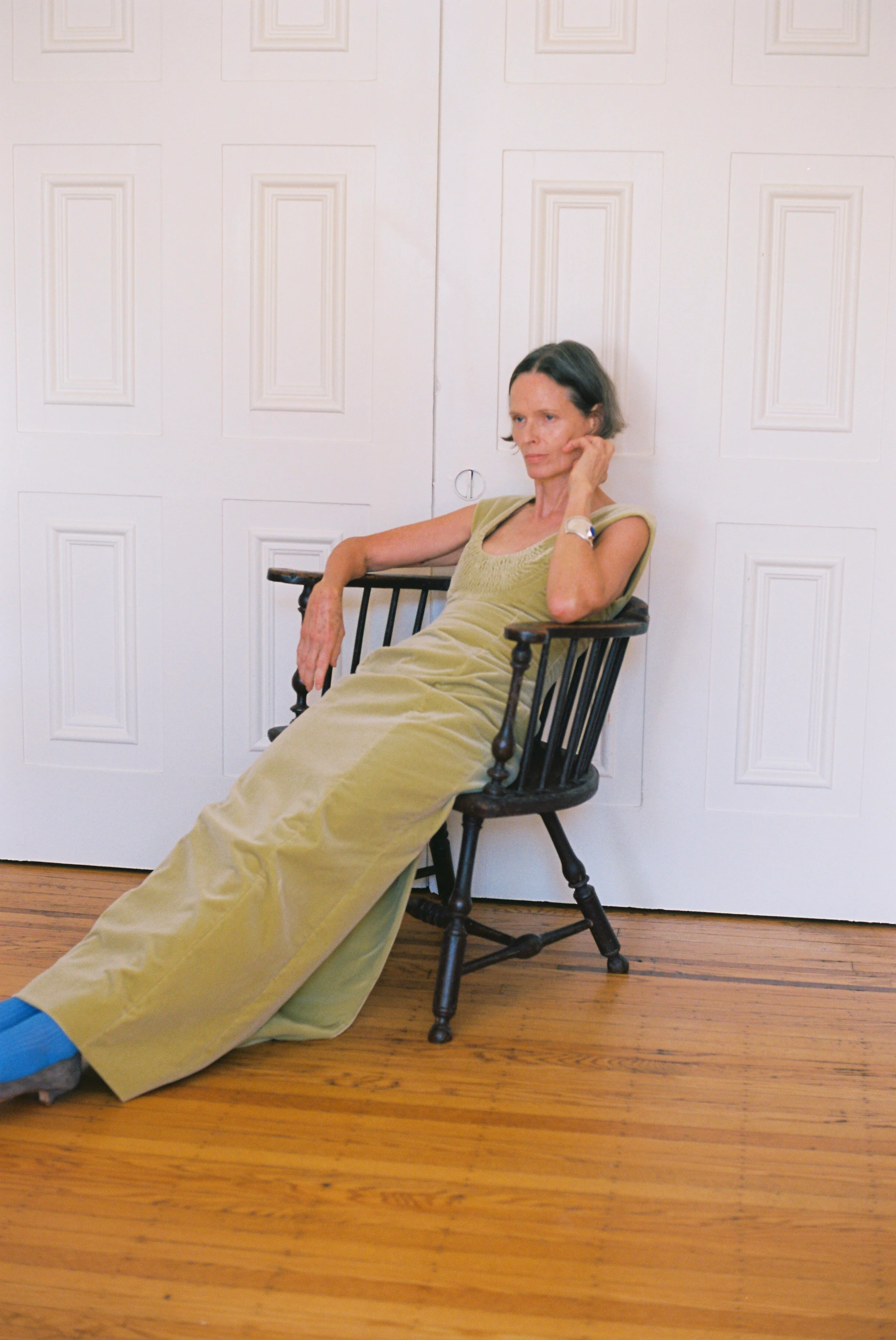 Low U Dress in Celery - Image 8