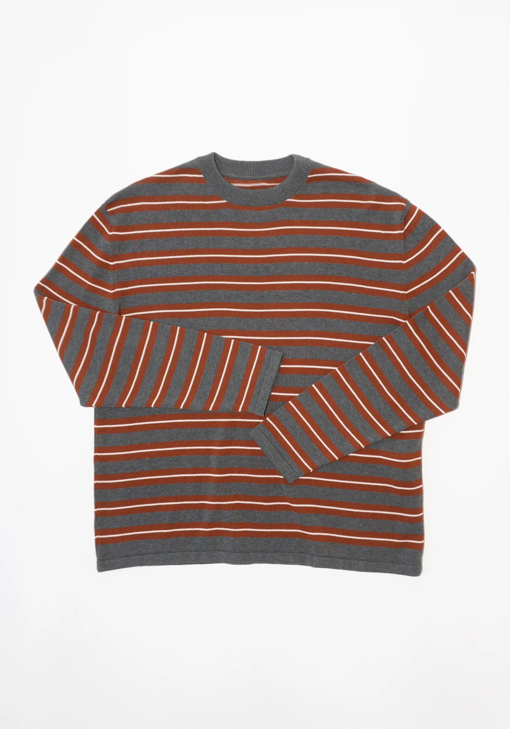 Organic Cotton Striped Long Sleeve in Brown Stripe
