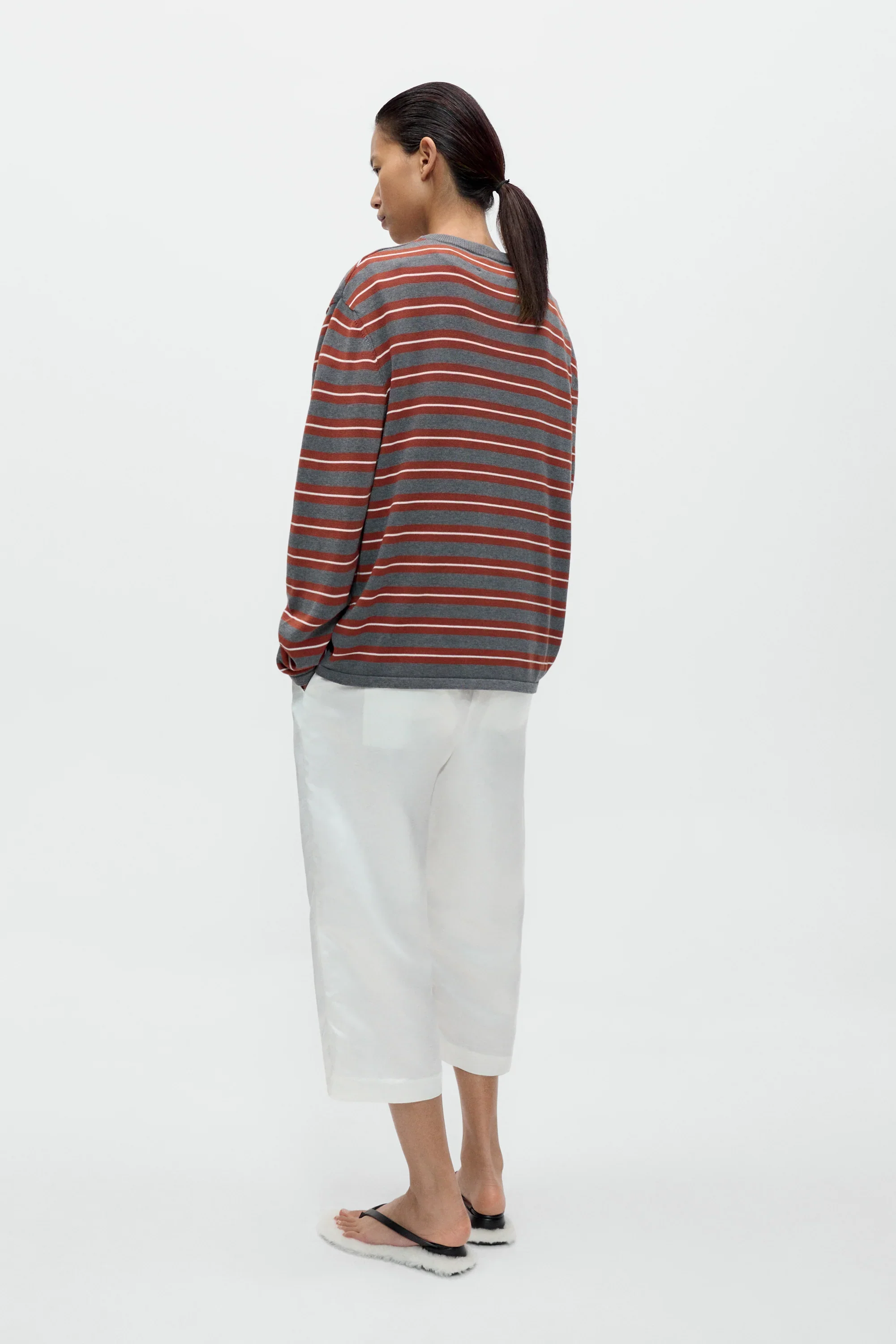 Organic Cotton Striped Long Sleeve in Brown Stripe - Image 4