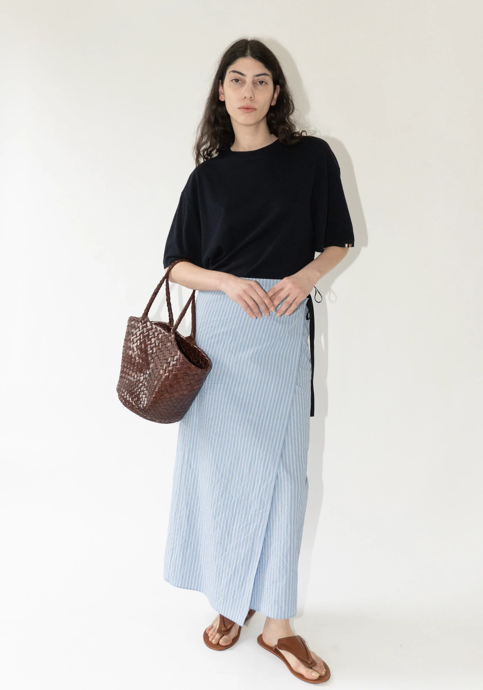 Pareo Skirt in Striped Blue - Image 6