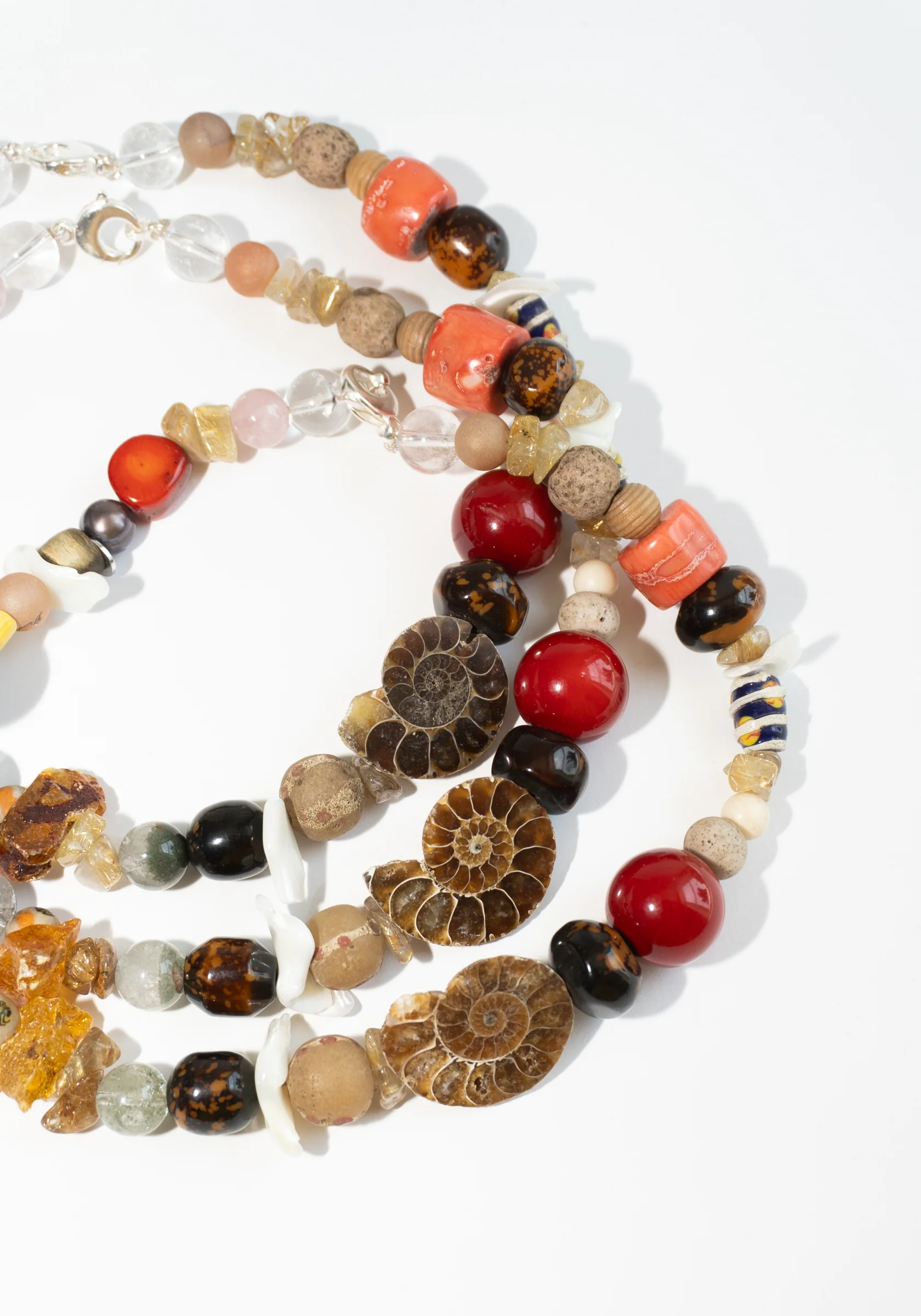 Bounty of Brine Necklace with Ammonite and Coral - Image 7