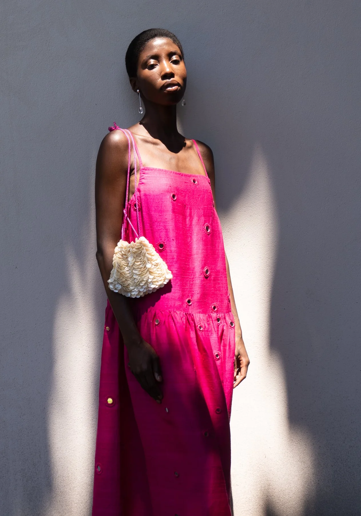 Sirena Mother of Pearl Bag in Fuchsia - Image 3