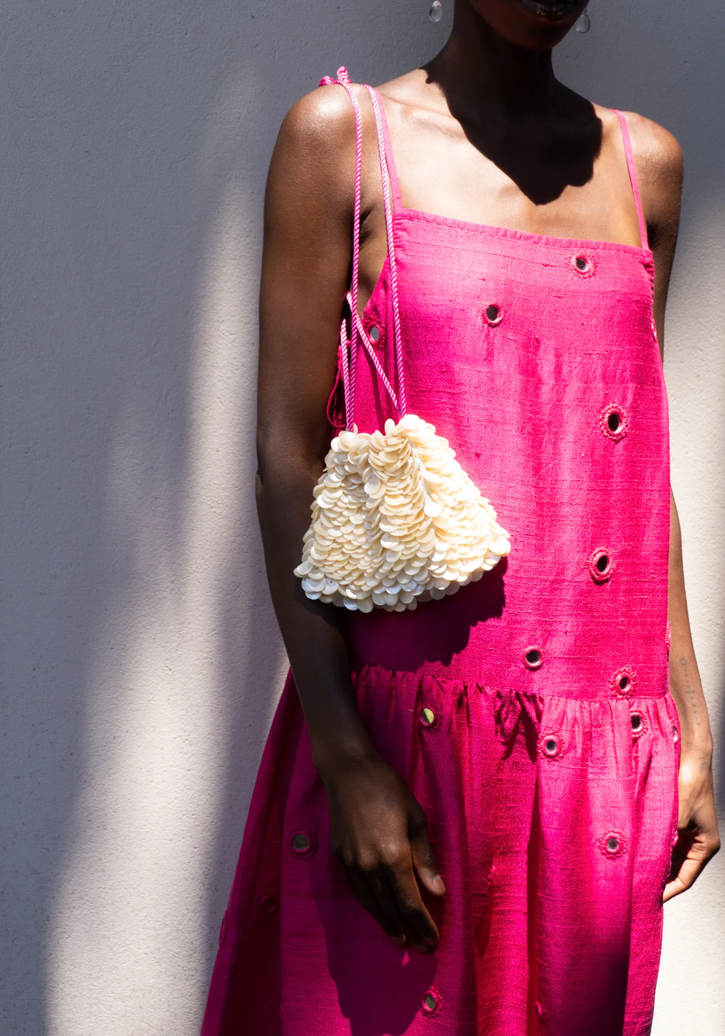 Sirena Mother of Pearl Bag in Fuchsia - Image 4
