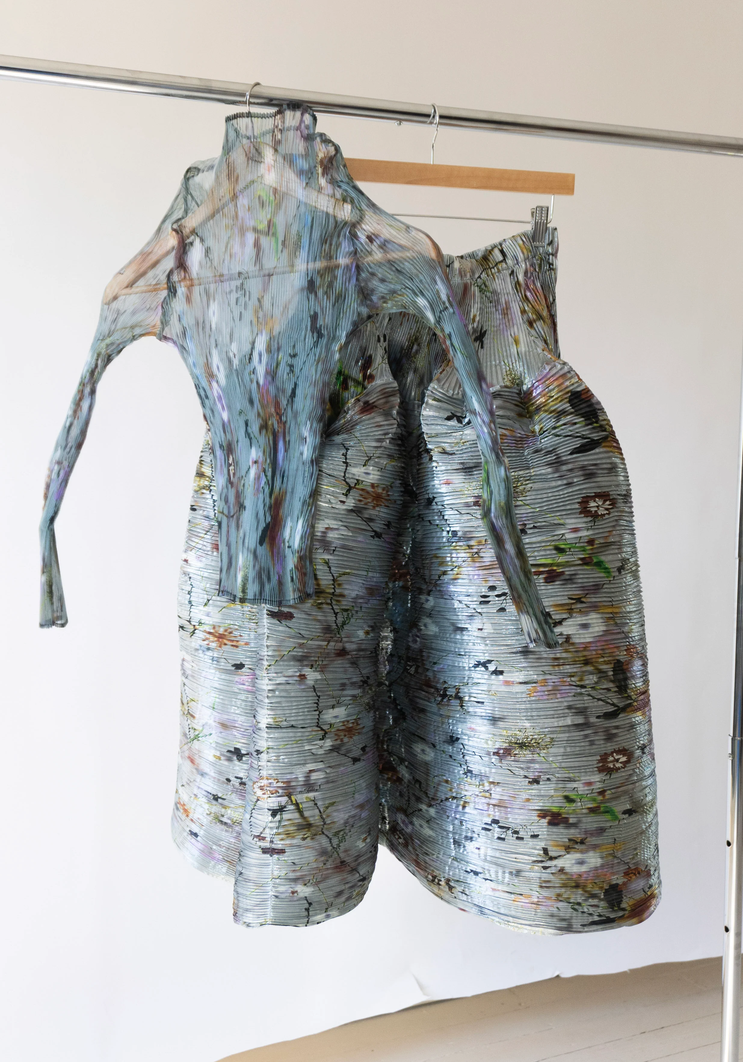 Lee Pleated Top in Transparent Frances - Image 13