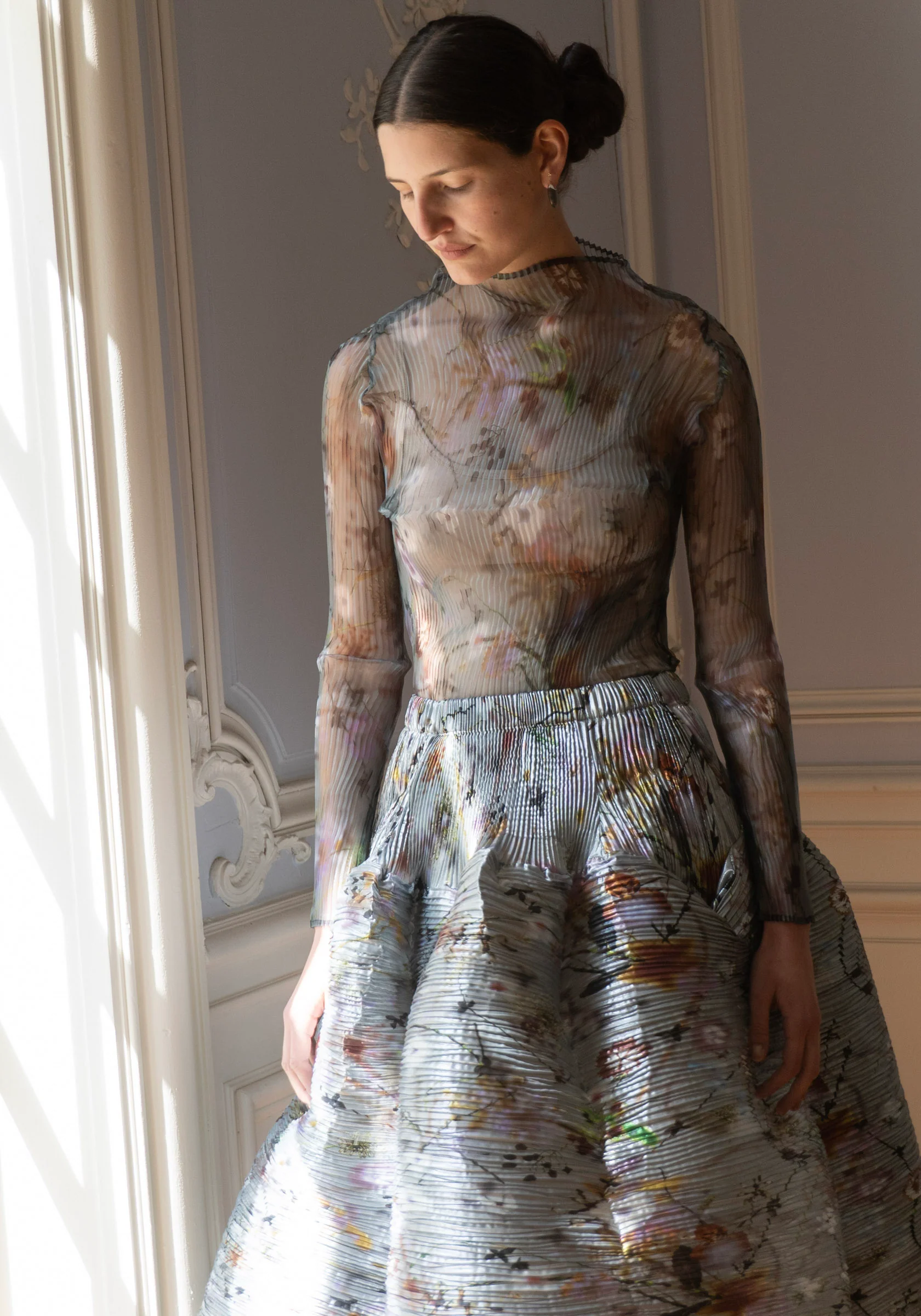 Lee Pleated Top in Transparent Frances - Image 4