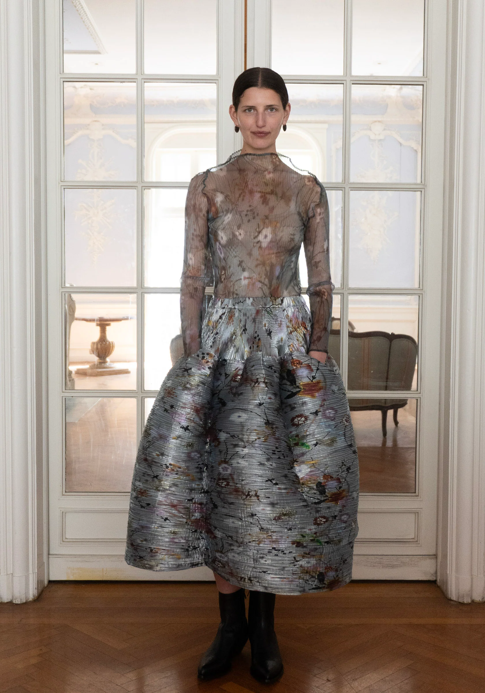 Lee Pleated Top in Transparent Frances - Image 5