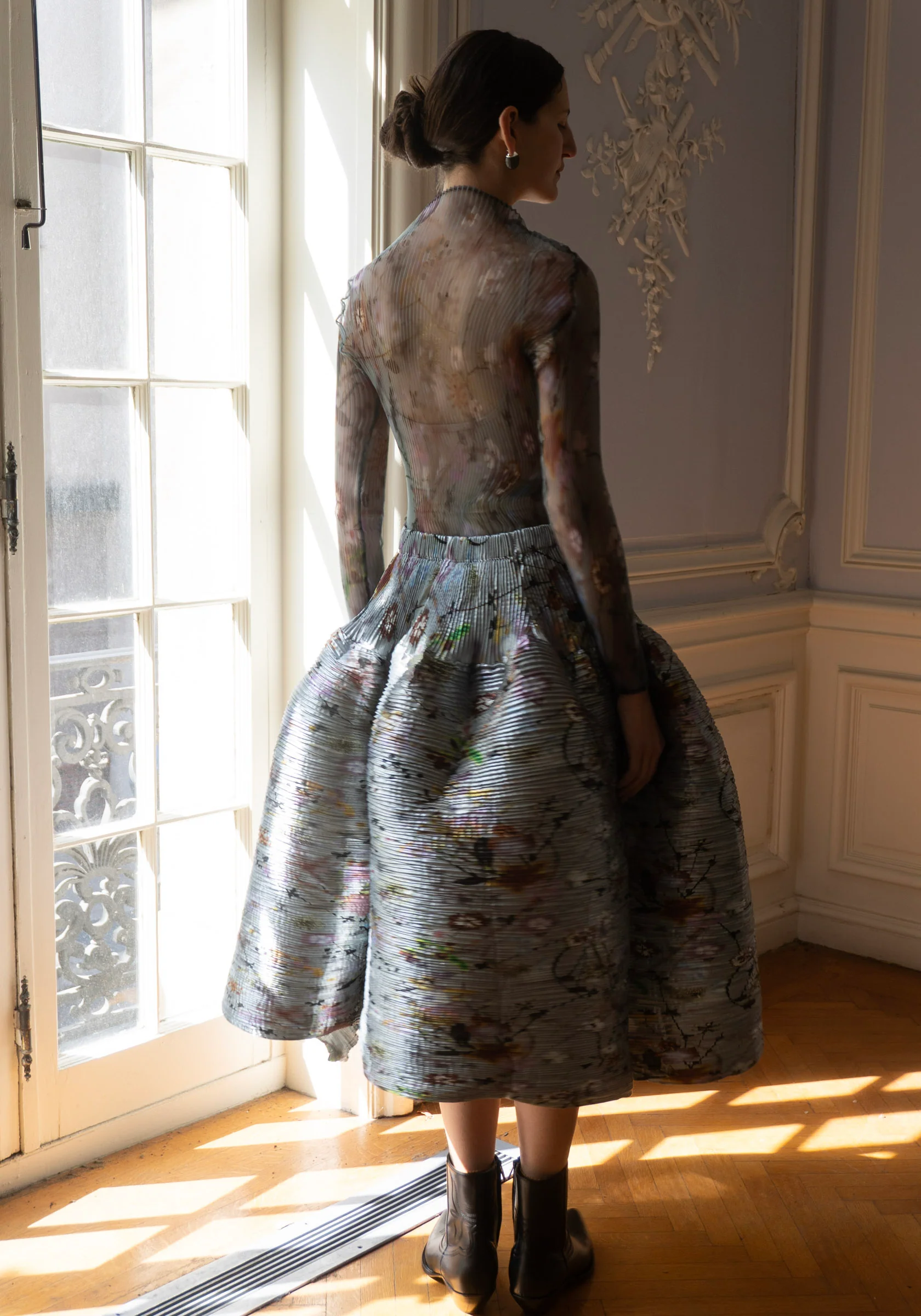 Lee Pleated Top in Transparent Frances - Image 6