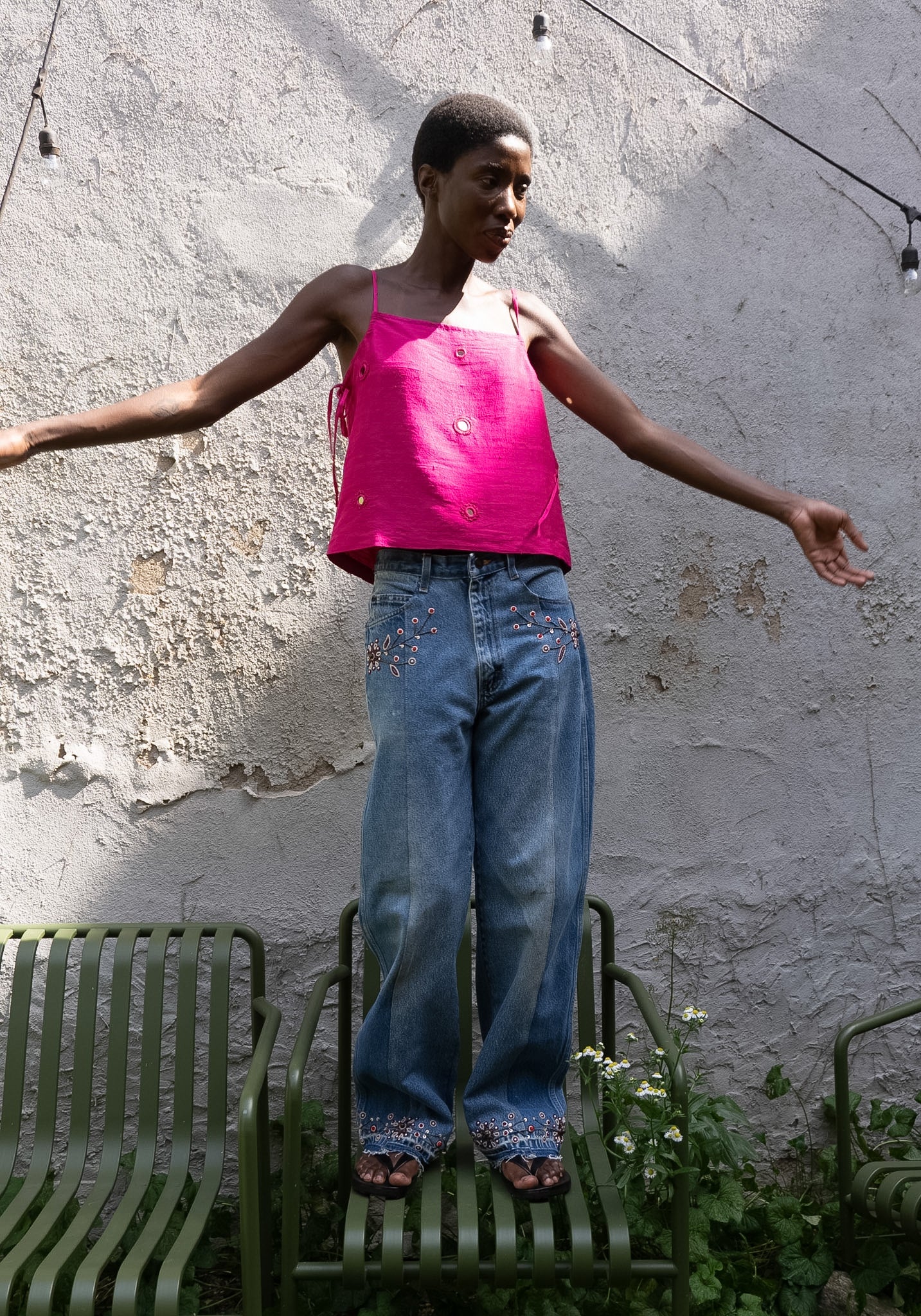 Hand Embroidered Kasauli Jeans in Indigo - Image 18