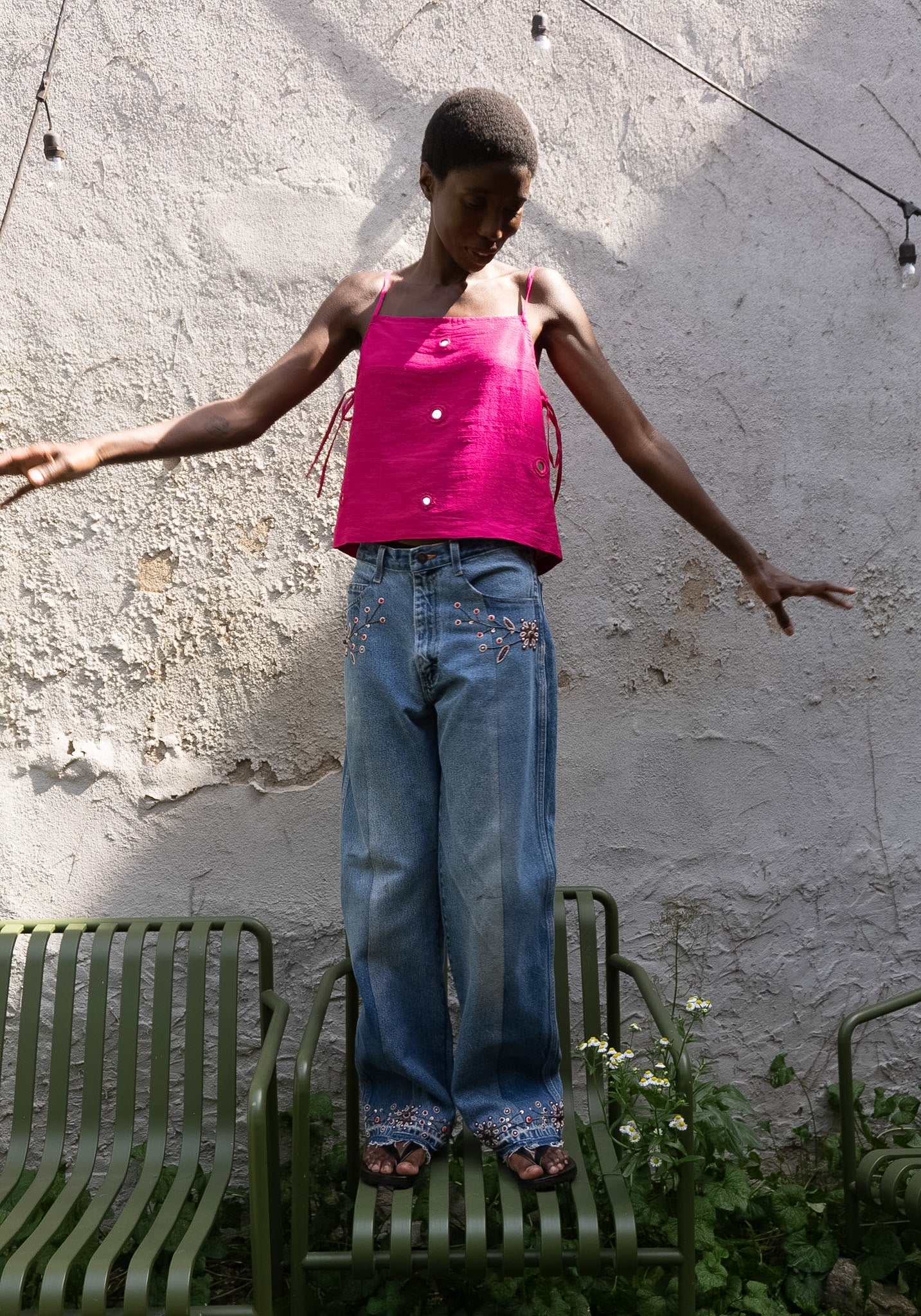 Hand Embroidered Kasauli Jeans in Indigo - Image 19
