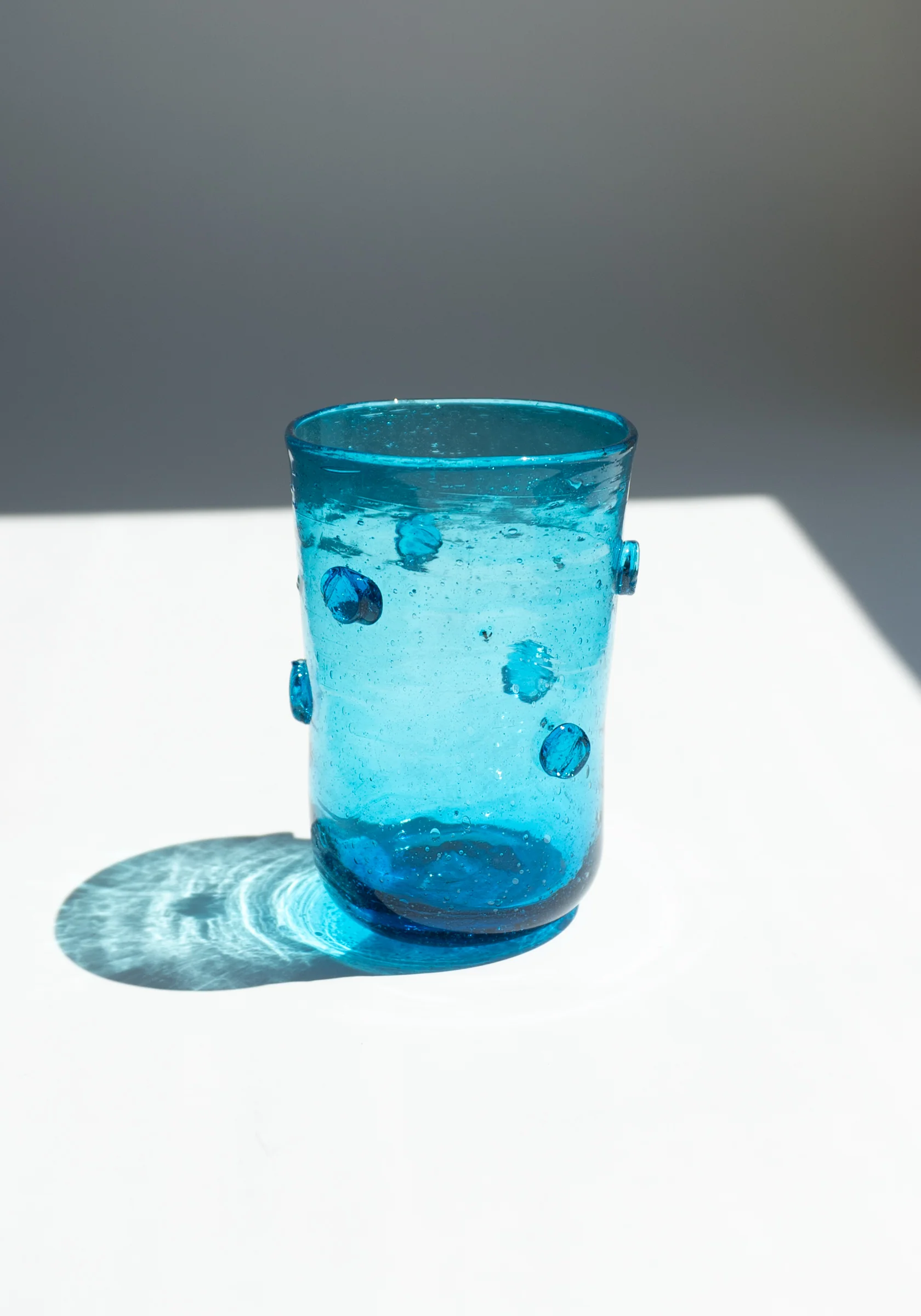 Studded Recycled Turquoise Glass Cup