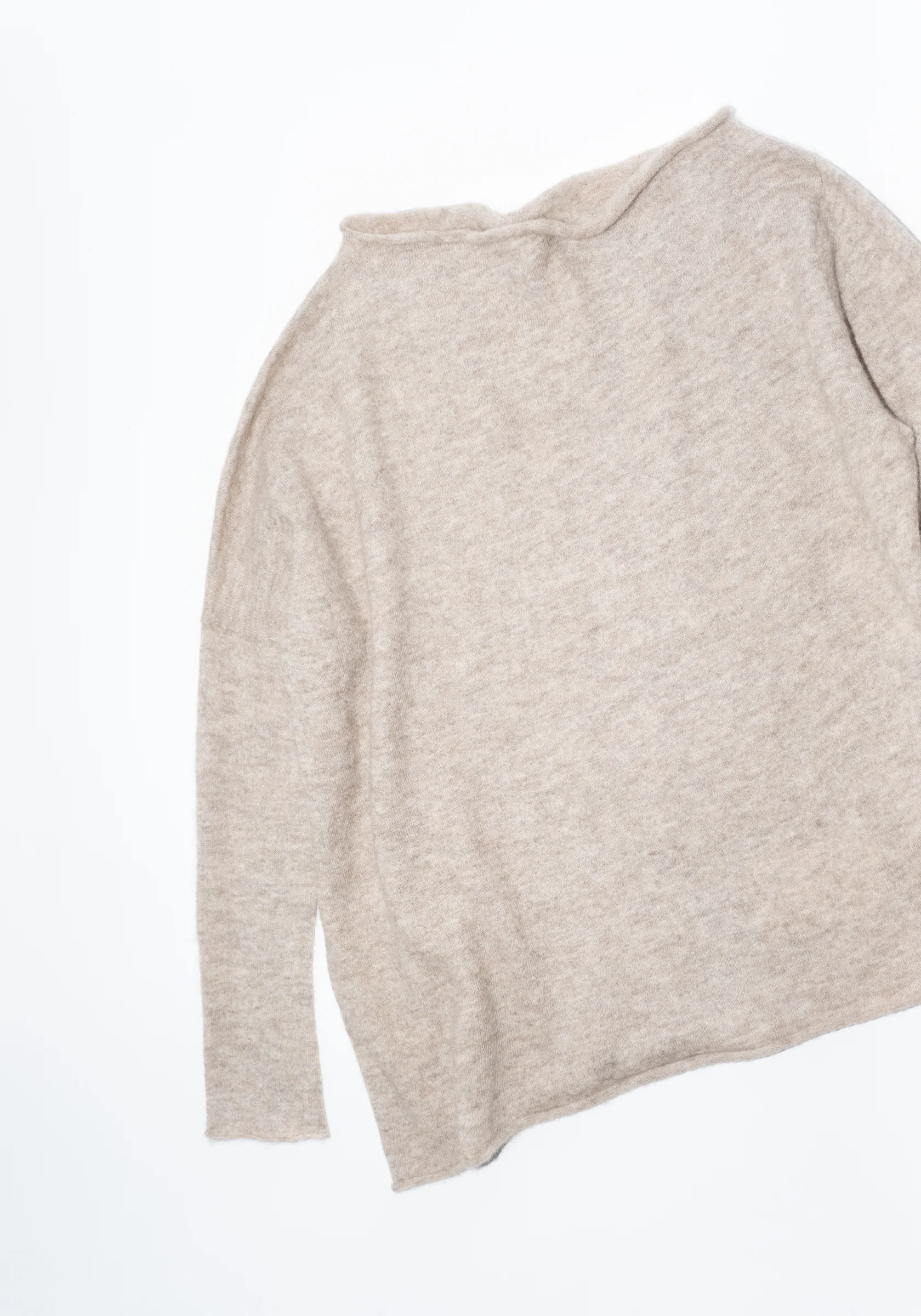 Askew Boatneck Sweater in Oatmeal - Image 11