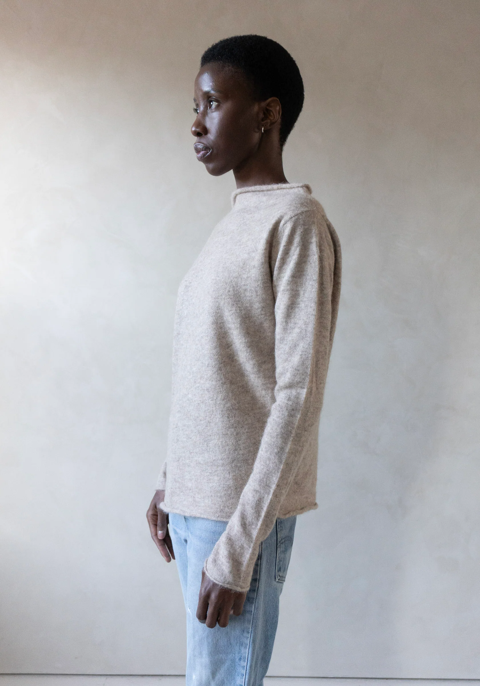 Askew Boatneck Sweater in Oatmeal - Image 5