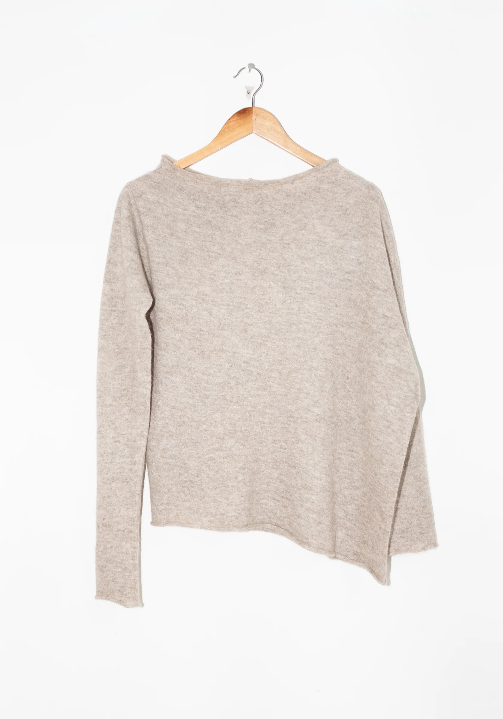 Askew Boatneck Sweater in Oatmeal - Image 7