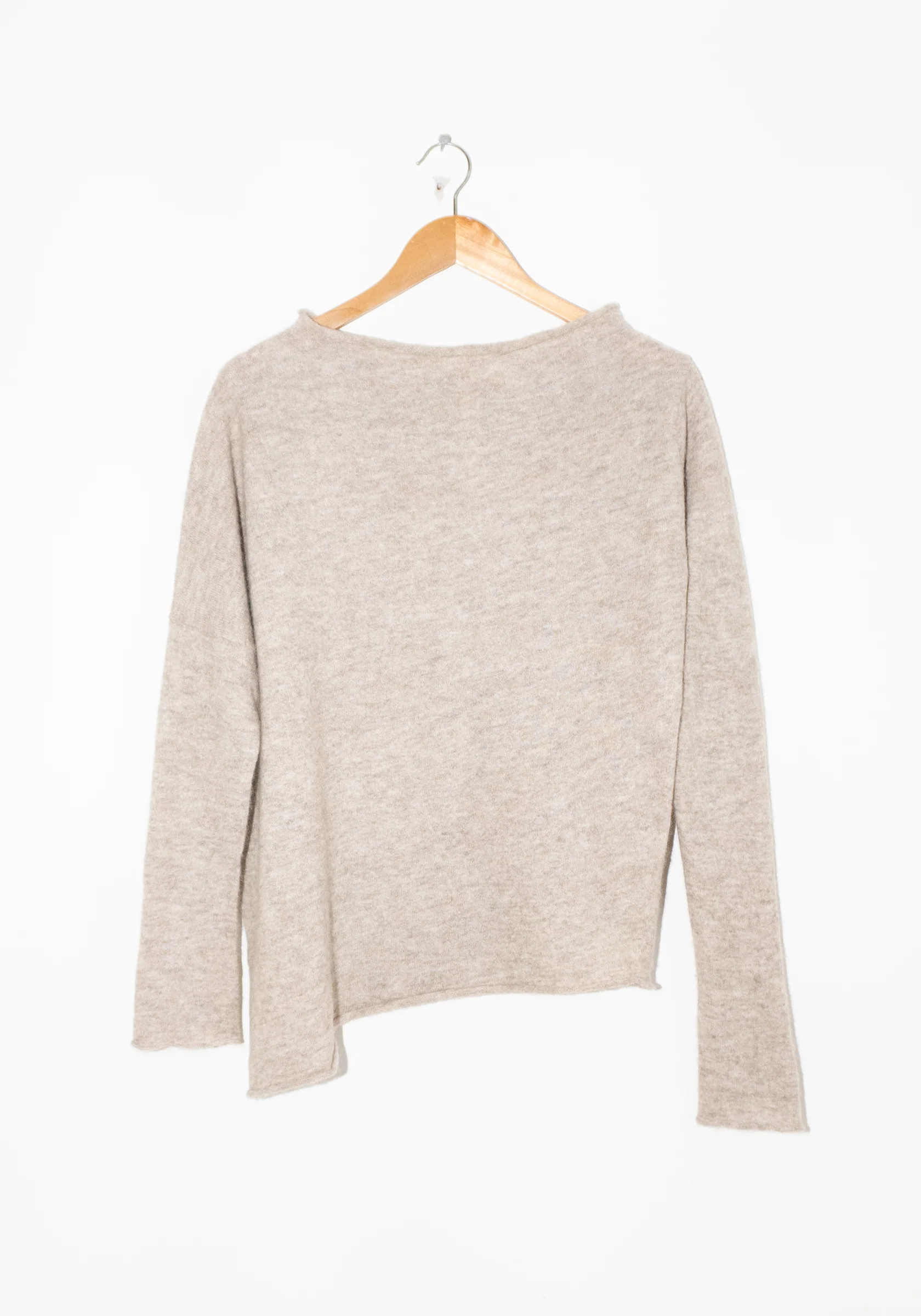 Askew Boatneck Sweater in Oatmeal - Image 8