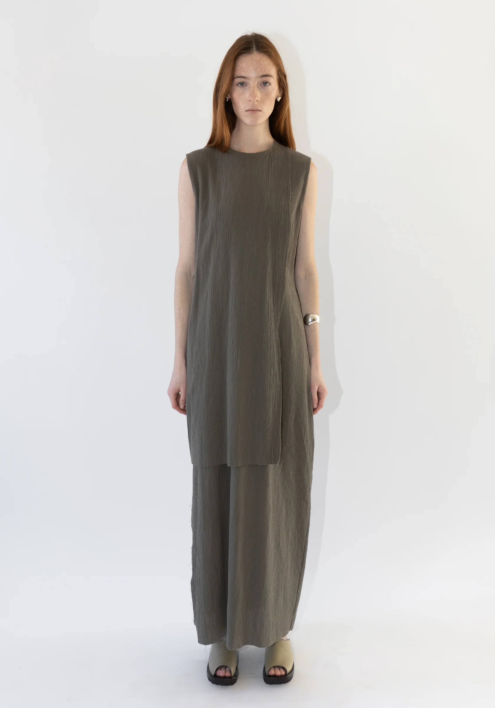 Raw Layer Dress in Clay - Image 4