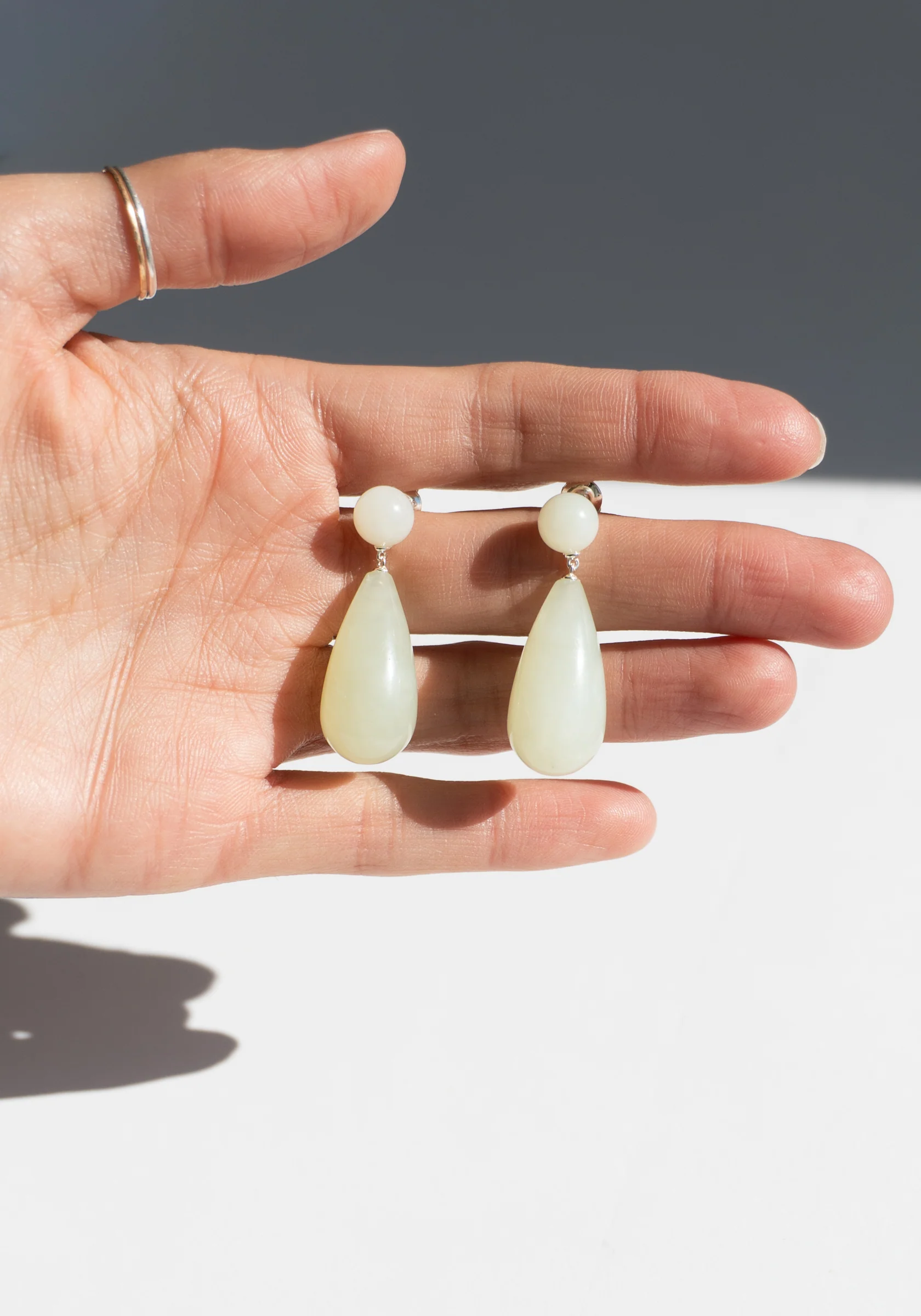 Lola Earrings in Green Serpentine - Image 3