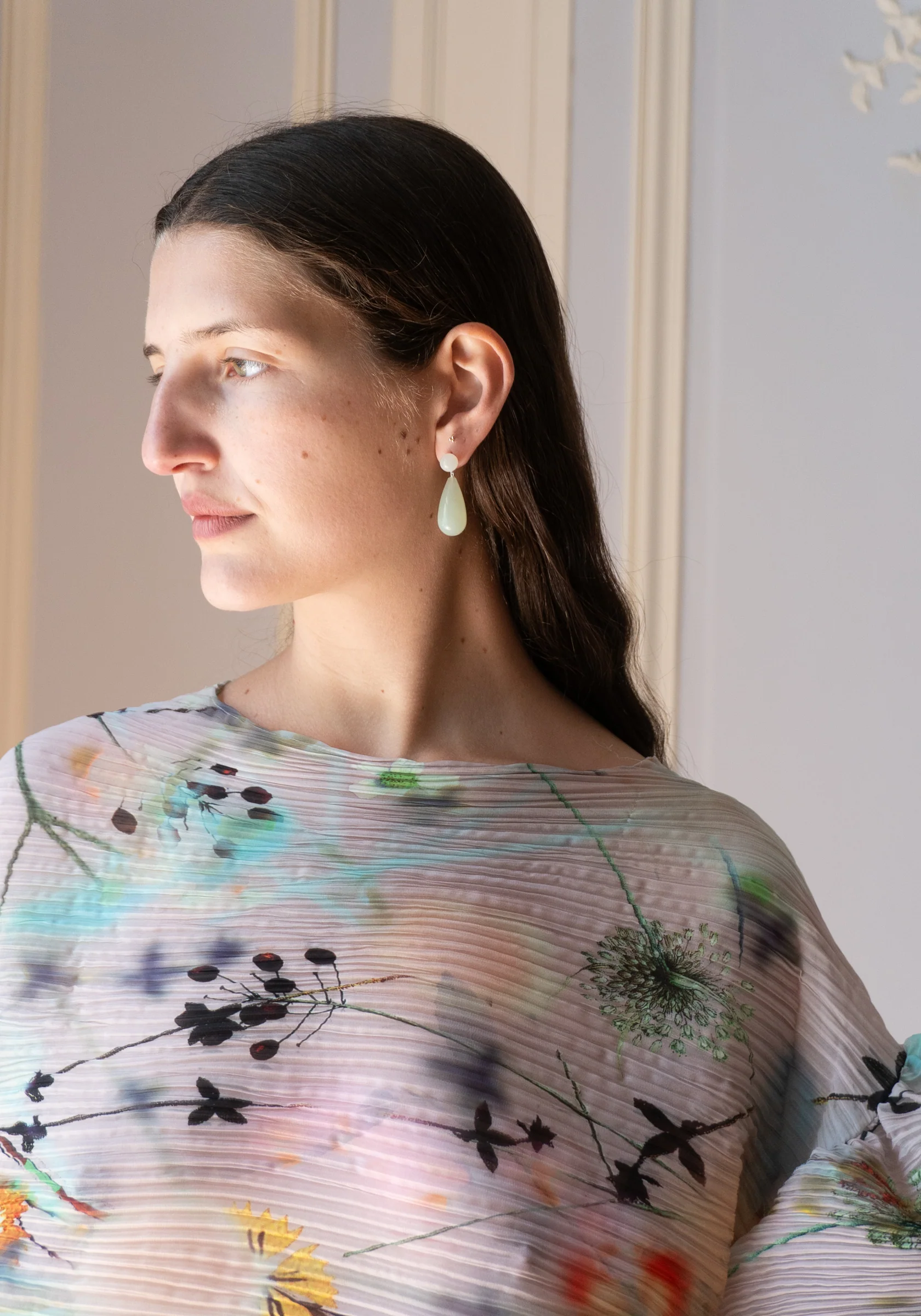 Lola Earrings in Green Serpentine - Image 7