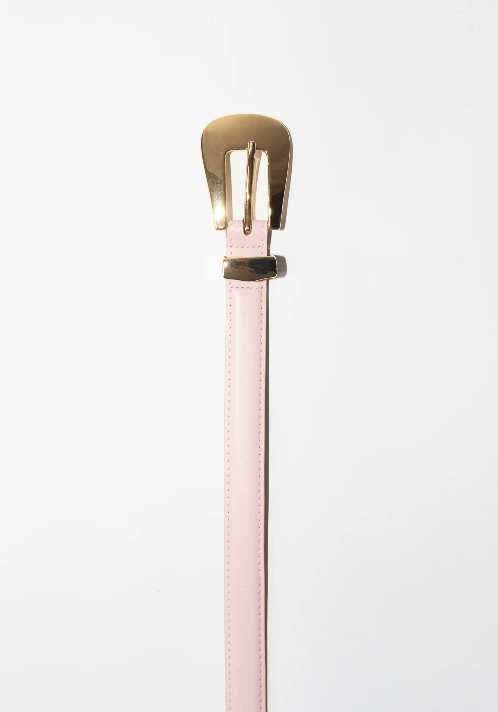 Enora Leather Brass Buckle Belt in Pink - Image 3