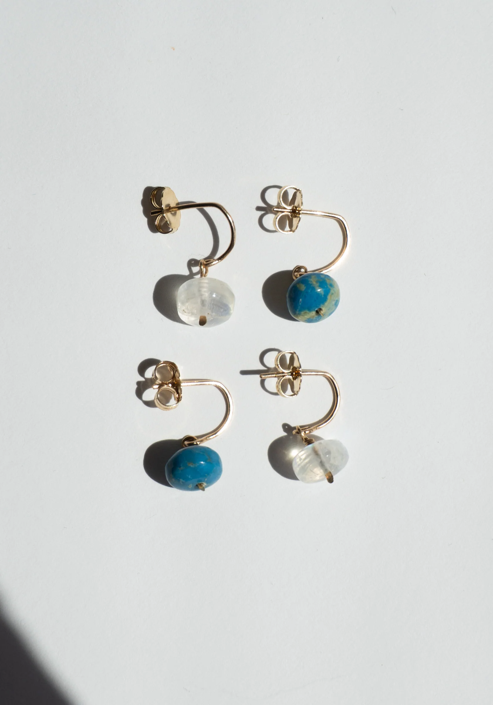 Ceruleite Charm Earring in 14k Gold