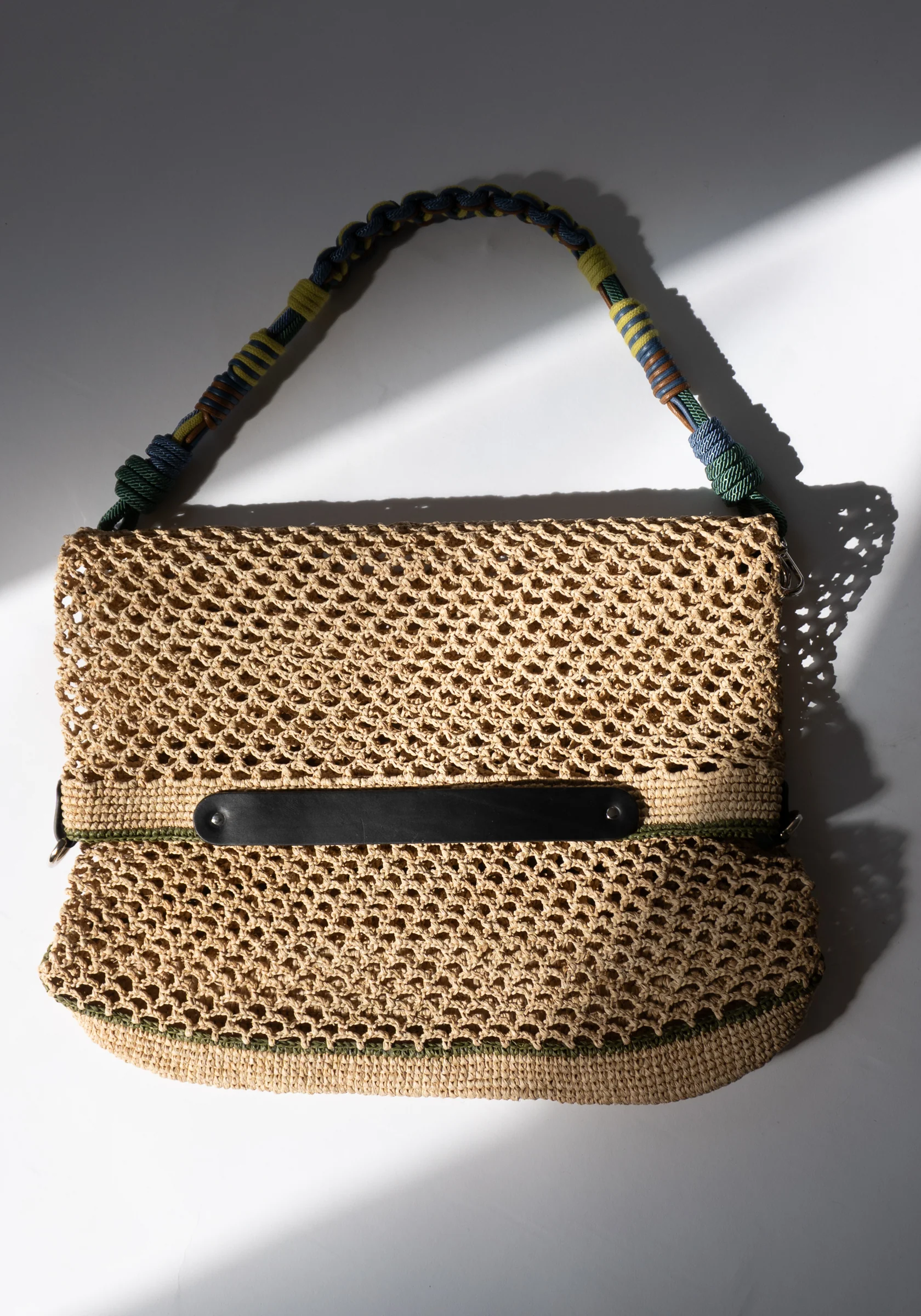 Colin Bag in Natural and Green with Alice Strap - Image 10