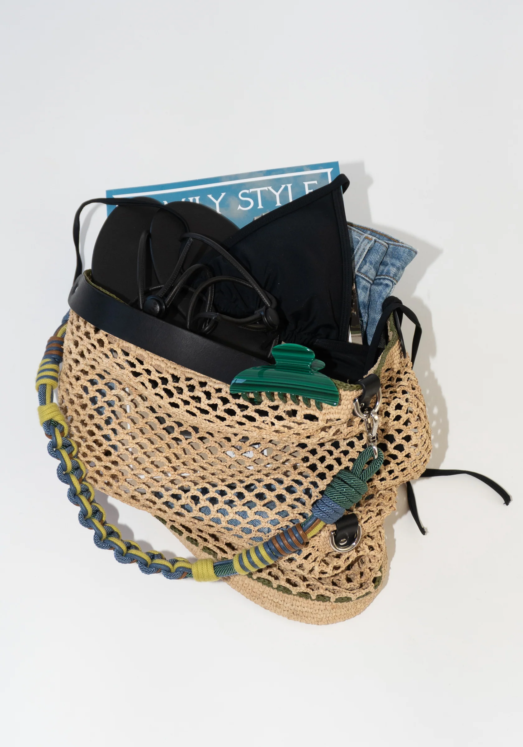 Colin Bag in Natural and Green with Alice Strap - Image 12