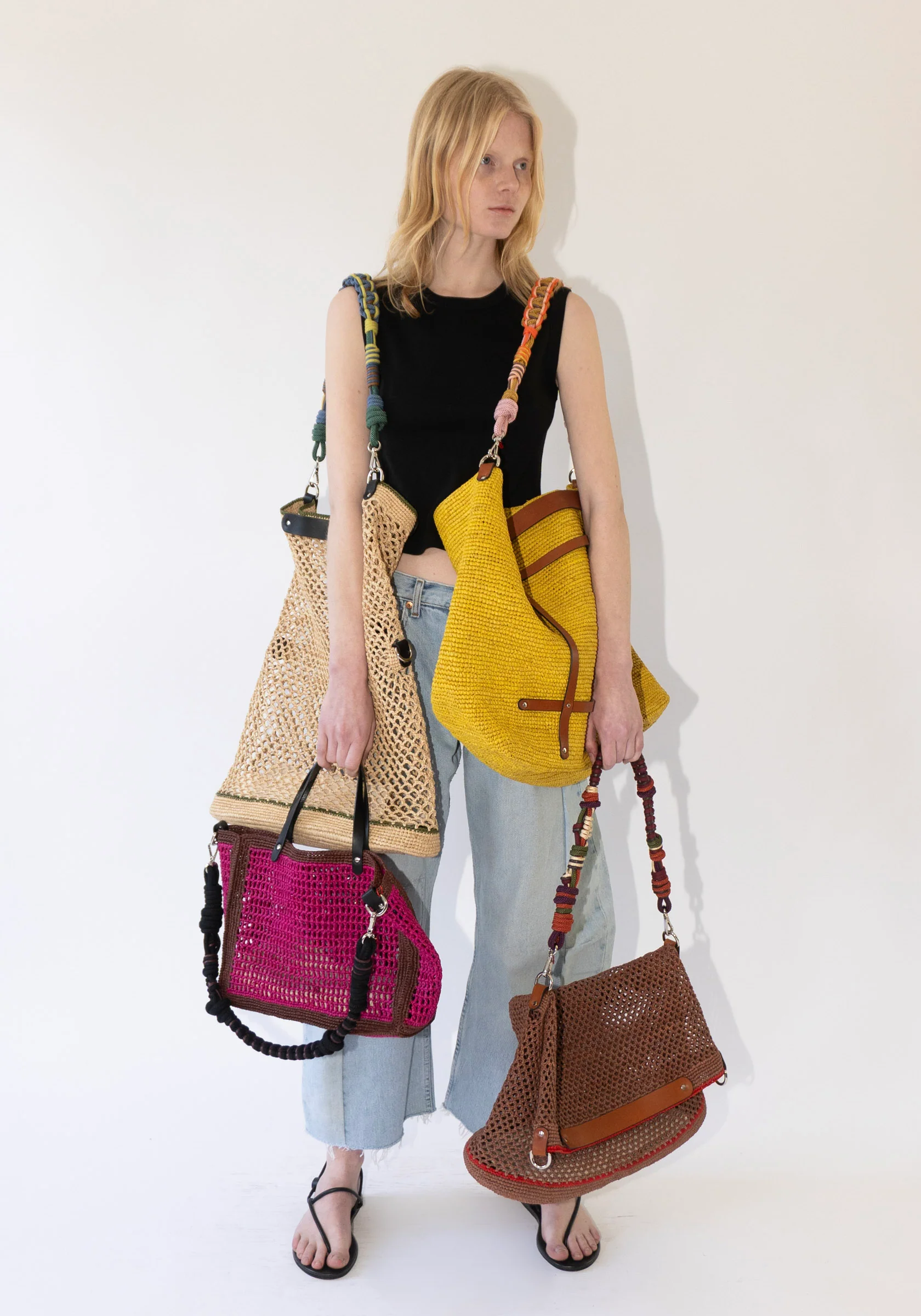 Colin Bag in Natural and Green with Alice Strap - Image 14