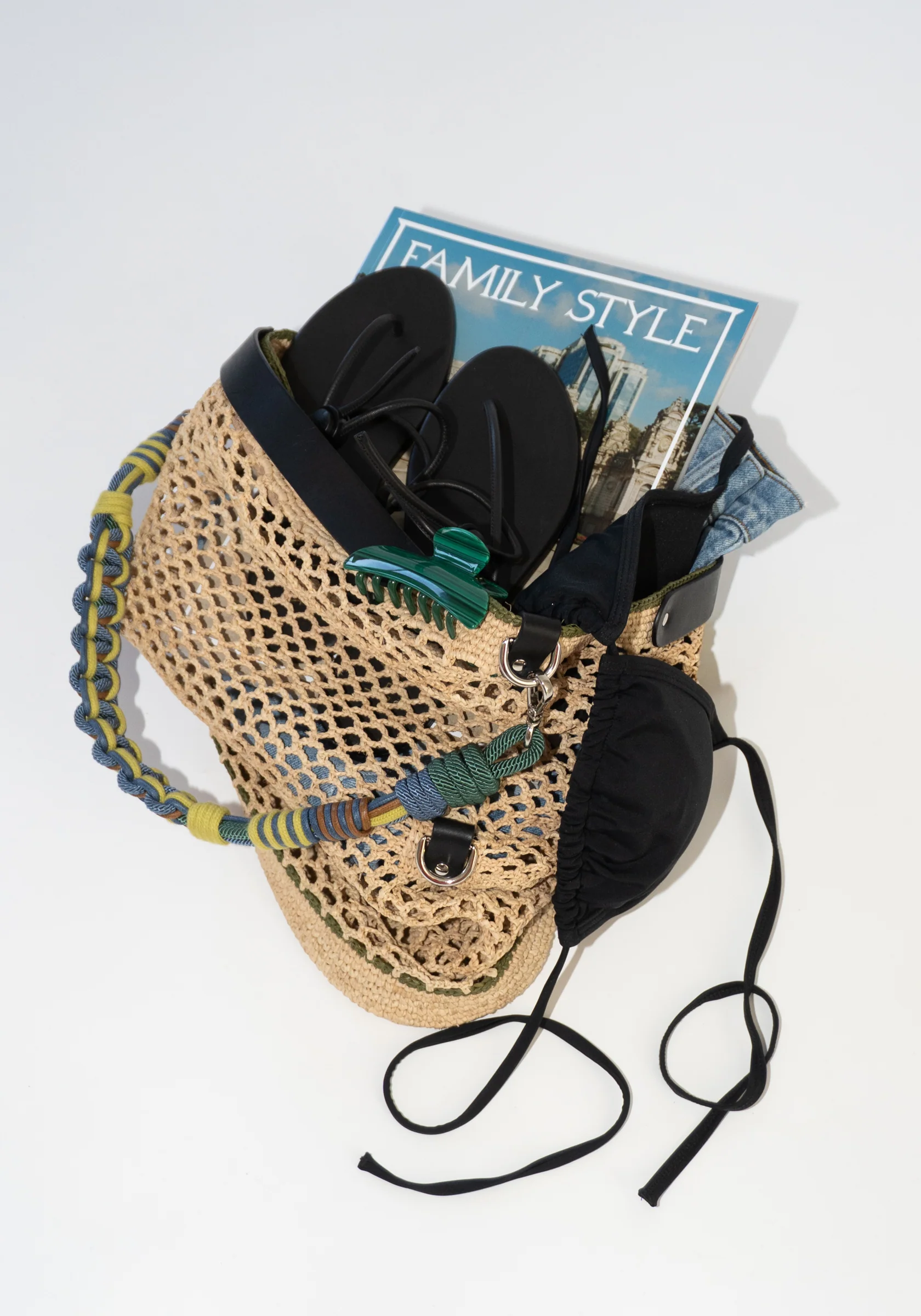 Colin Bag in Natural and Green with Alice Strap - Image 15