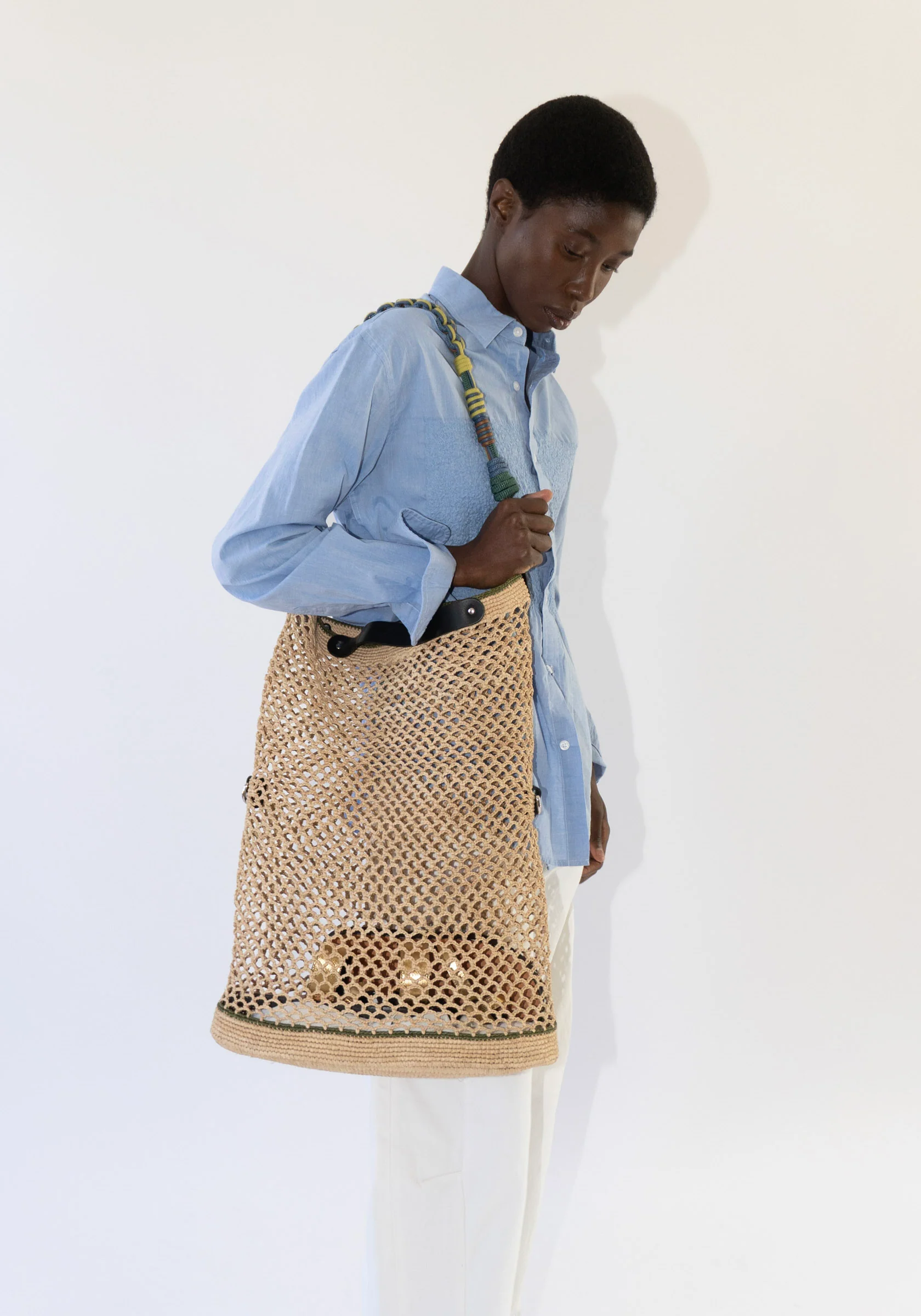 Colin Bag in Natural and Green with Alice Strap - Image 3