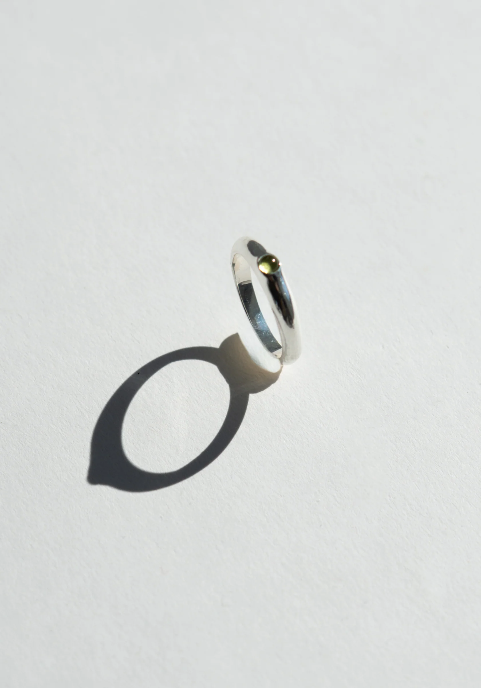 Tiny Signet Ring with Green Olivine