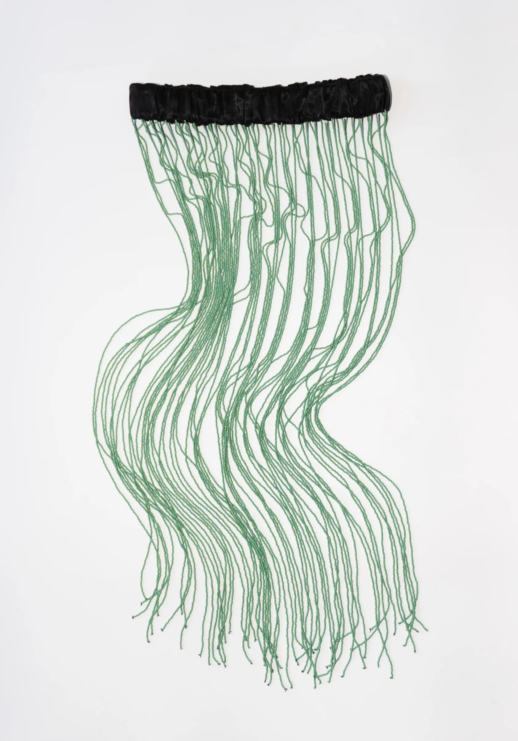 Beaded Fringe Belt Skirt in Turquoise and Black - Image 5