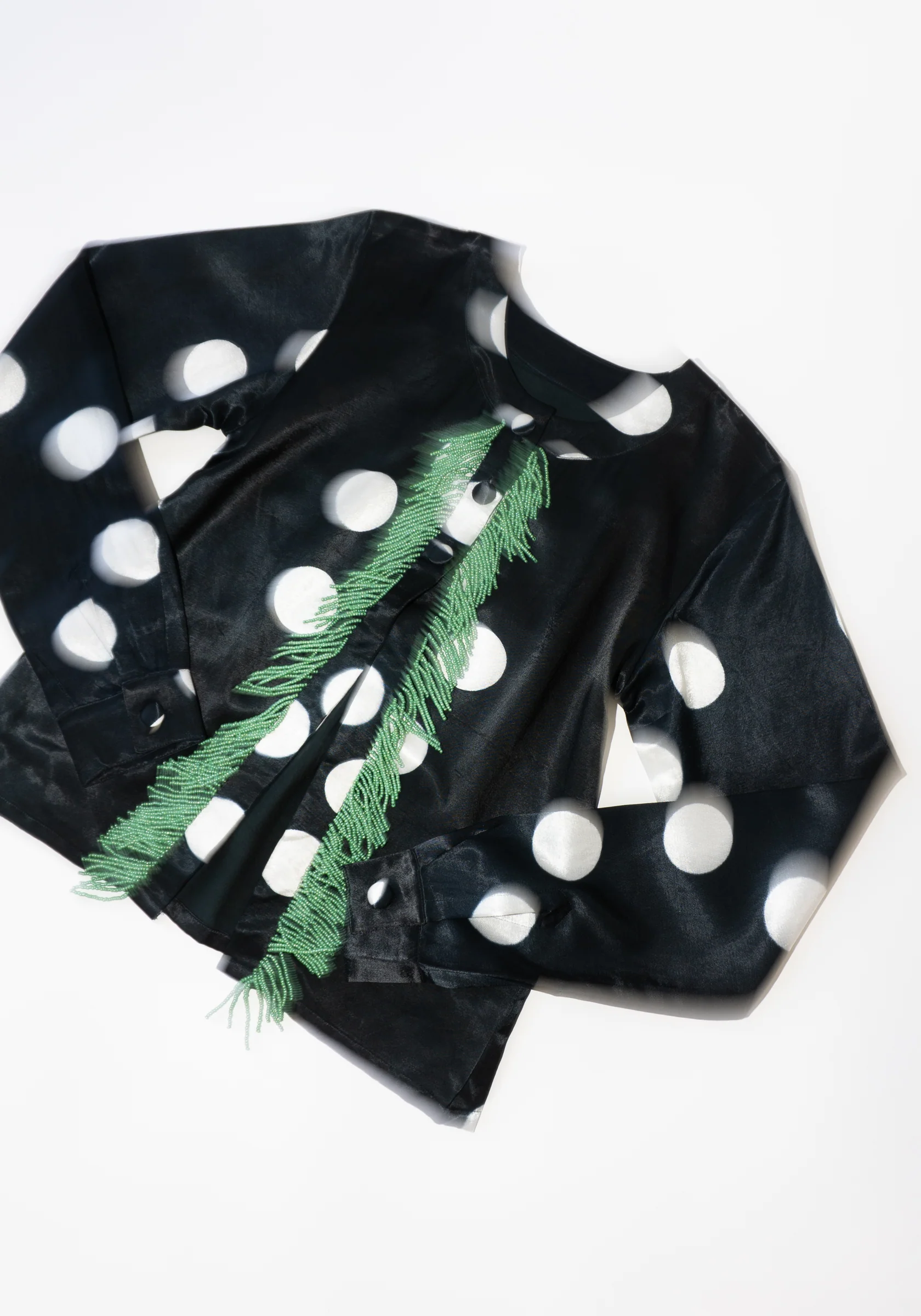 Beaded Fringe Moon Dye Cardigan in Black - Image 10