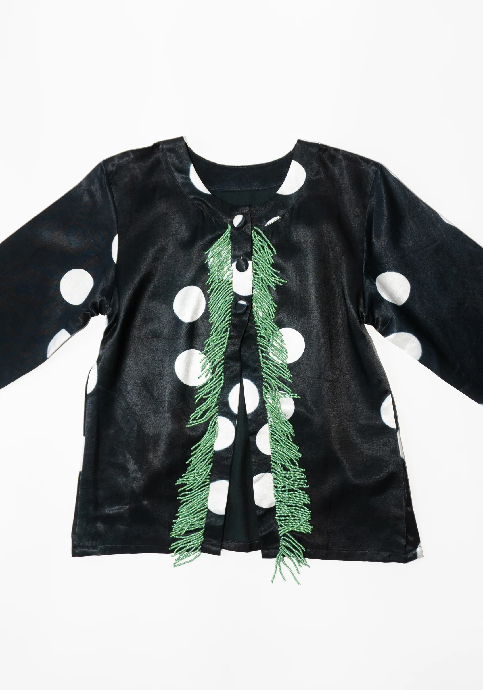 Beaded Fringe Moon Dye Cardigan in Black - Image 12