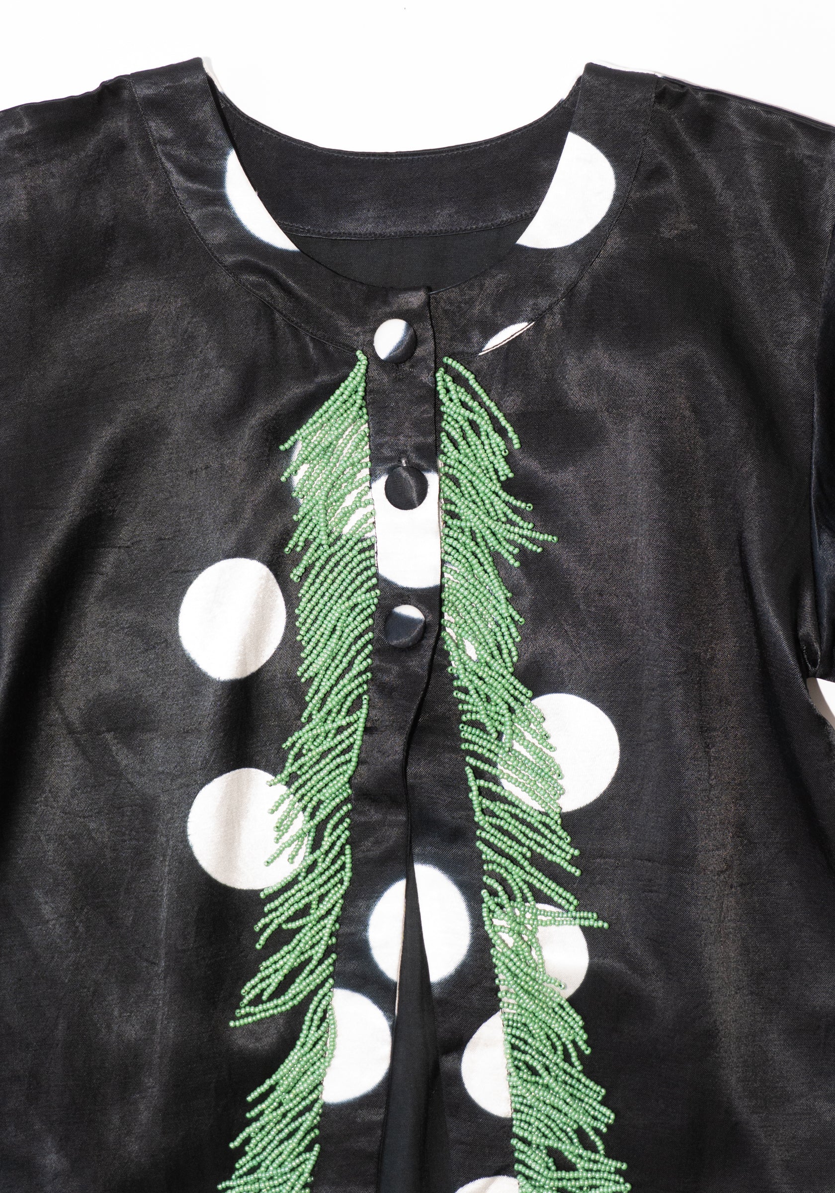 Beaded Fringe Moon Dye Cardigan in Black - Image 6