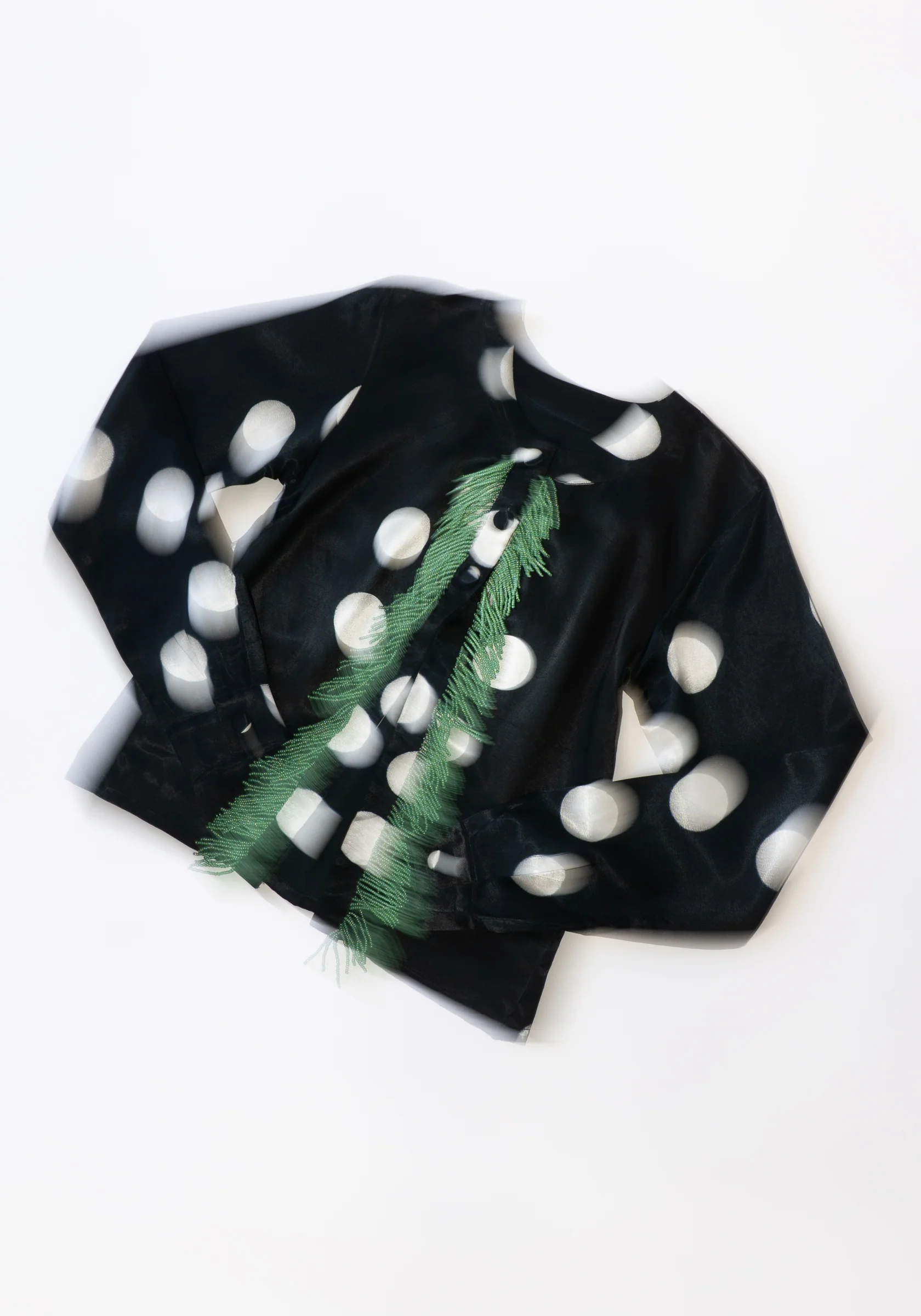 Beaded Fringe Moon Dye Cardigan in Black - Image 9