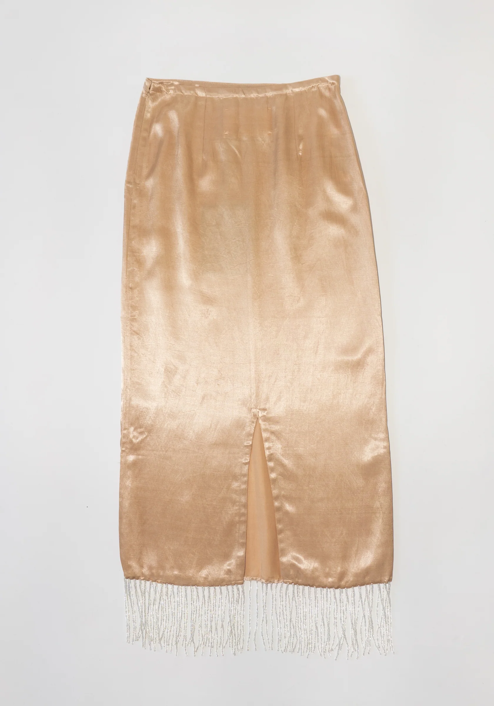 Beaded Fringe Slip Skirt in Sand - Image 9