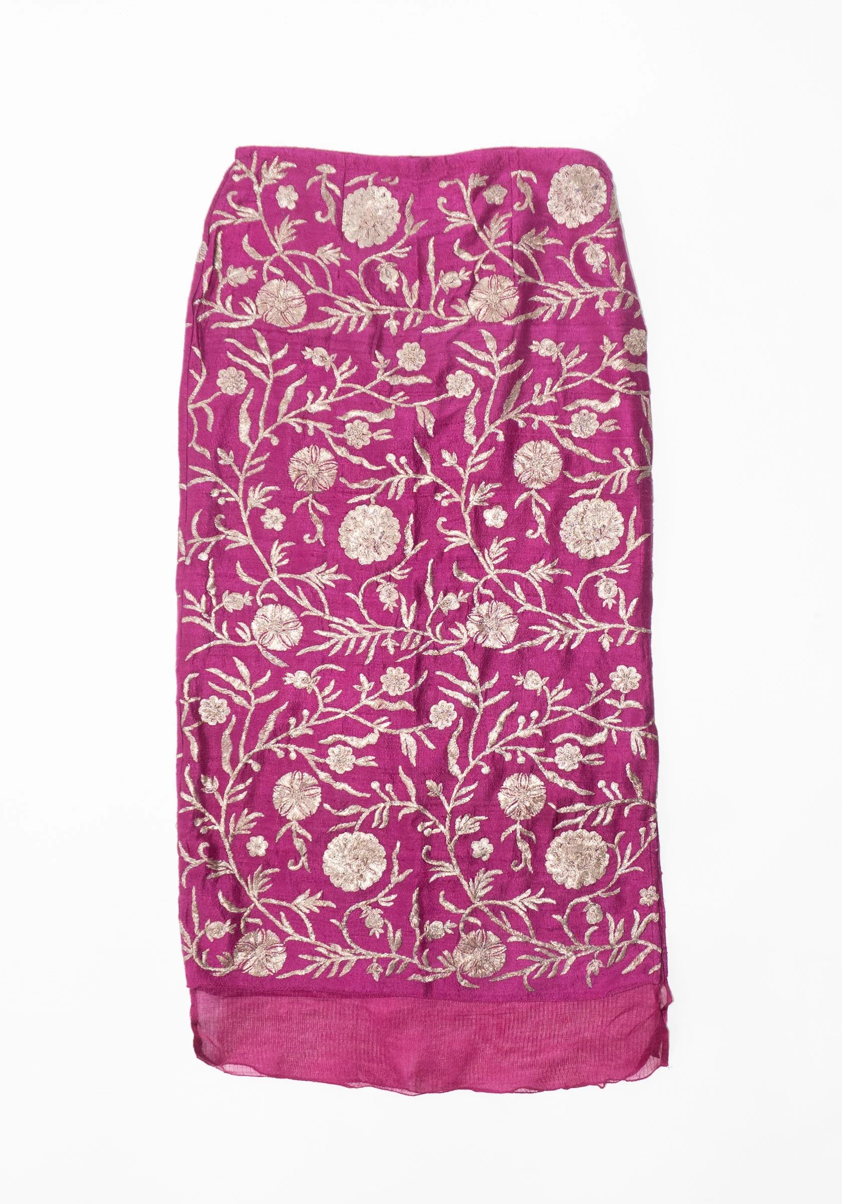 Kasab Slip Skirt with Kota in Magenta - Image 5