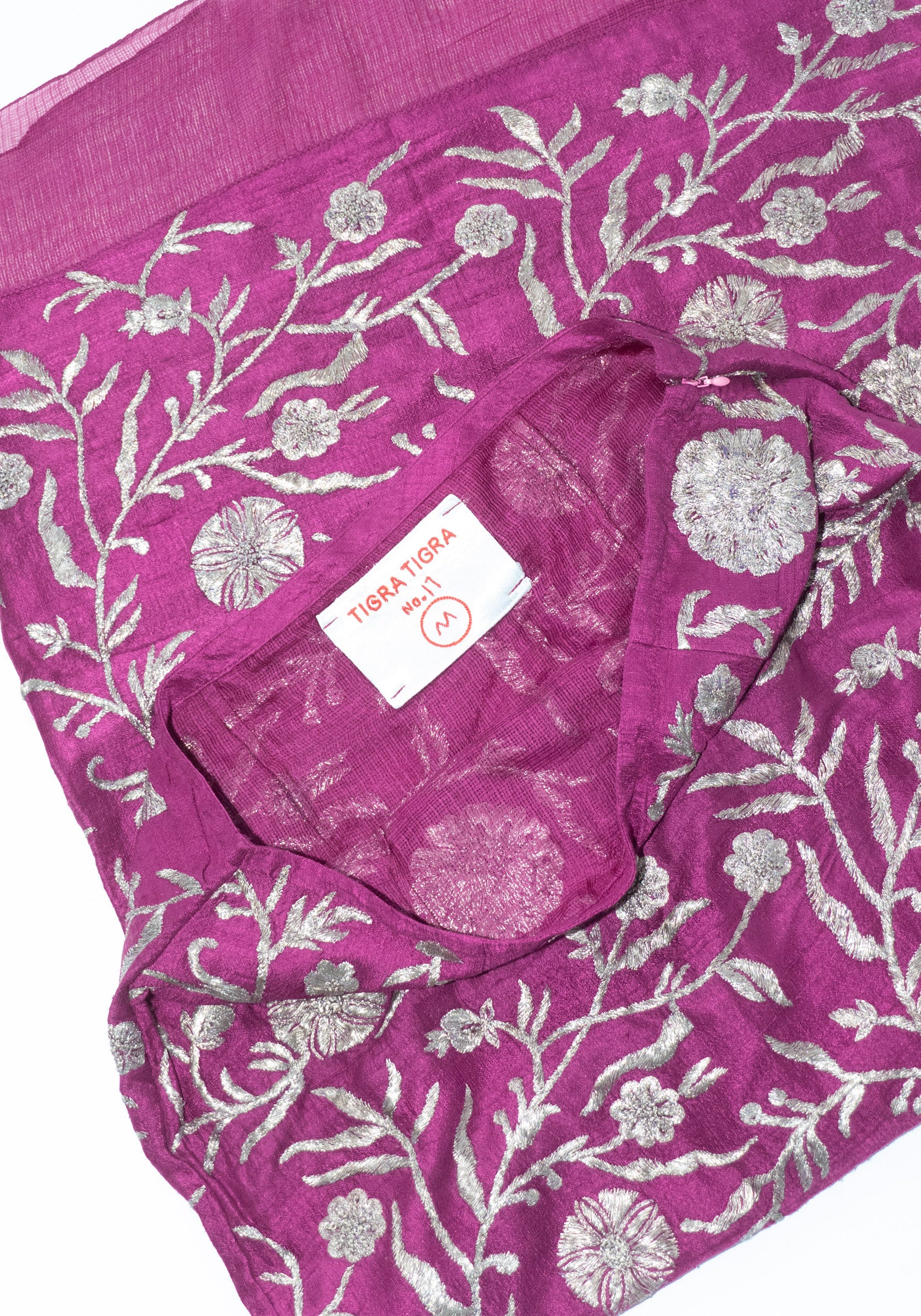 Kasab Slip Skirt with Kota in Magenta - Image 6