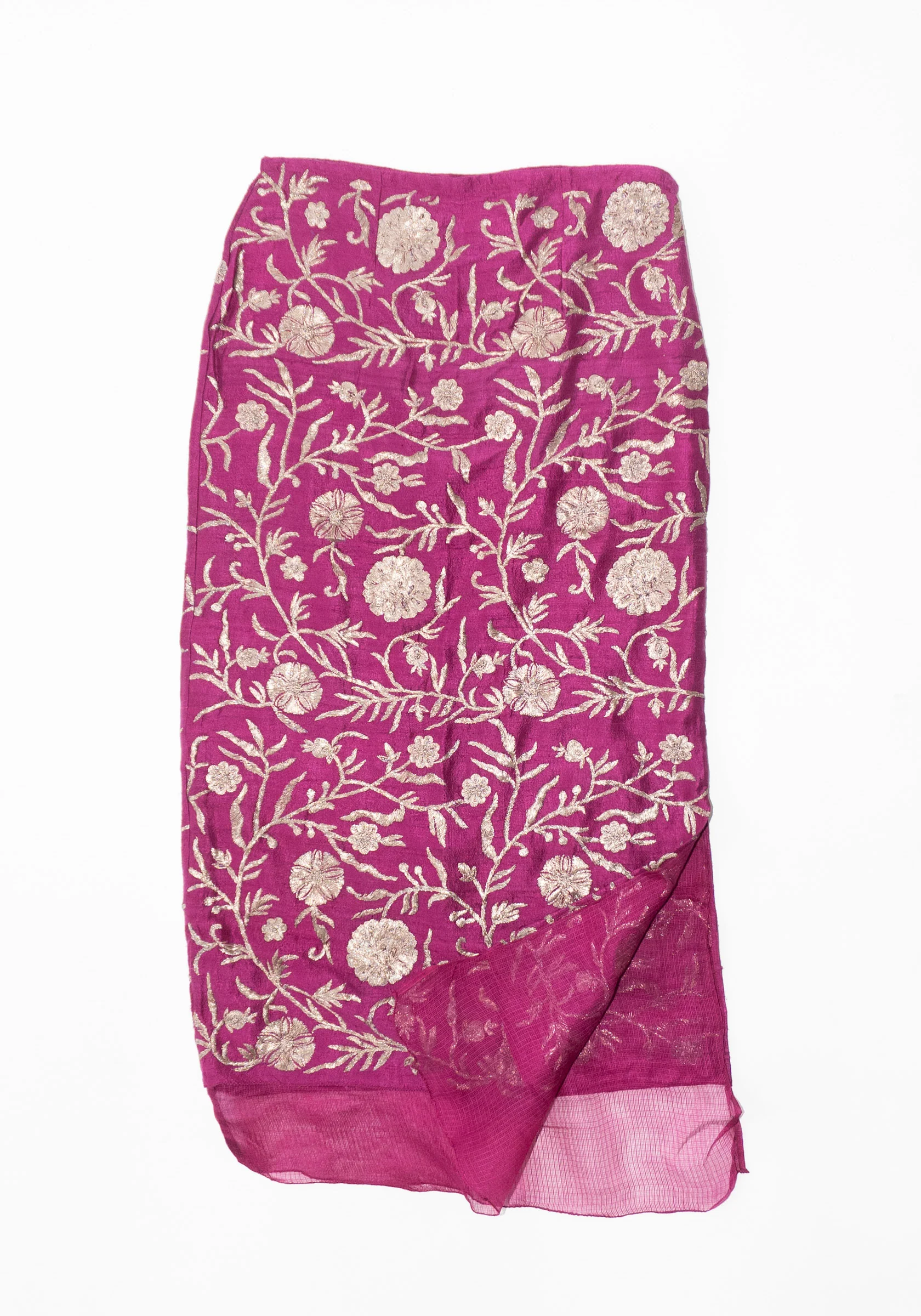 Kasab Slip Skirt with Kota in Magenta - Image 8
