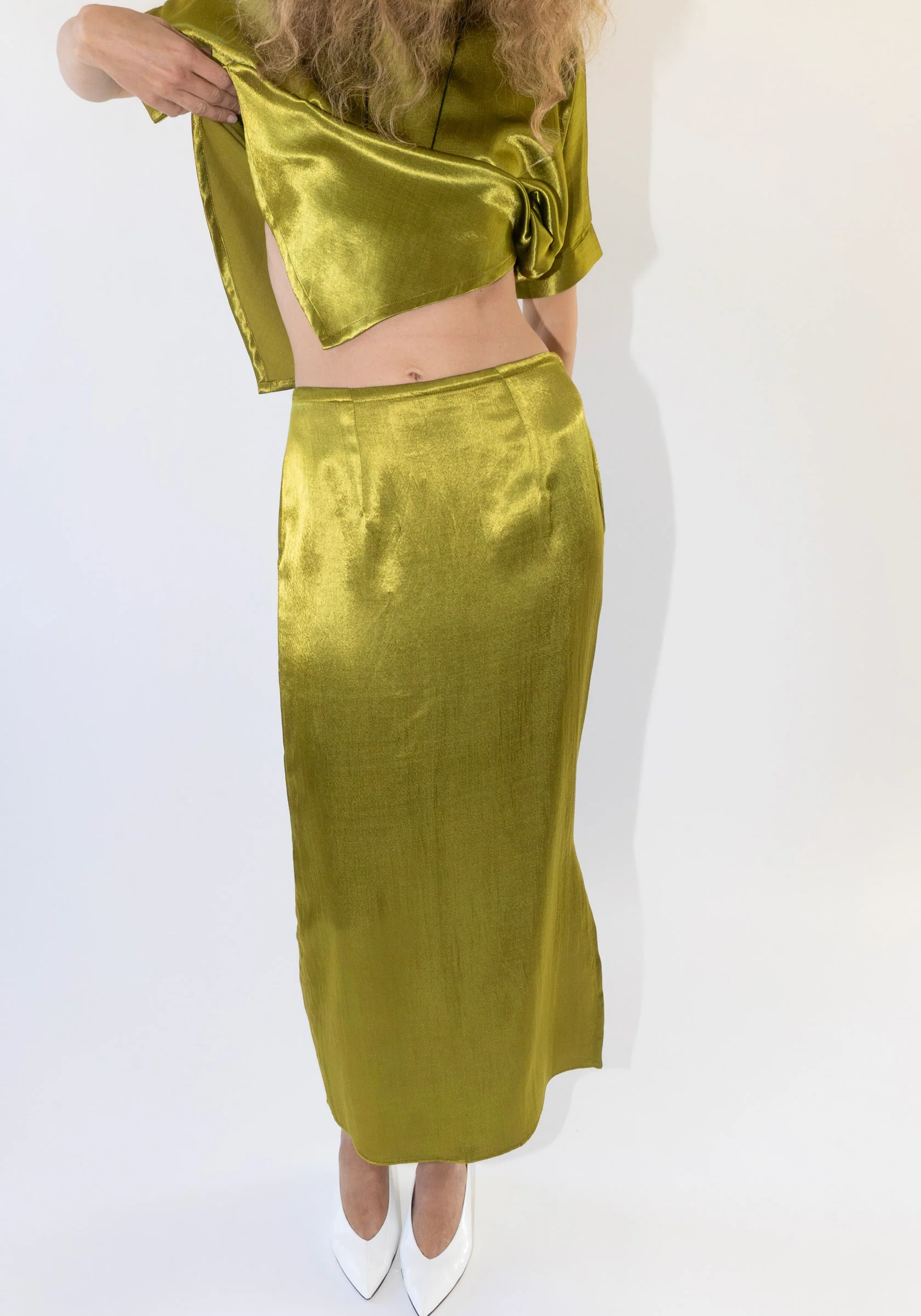 Slip Skirt in Acid Green