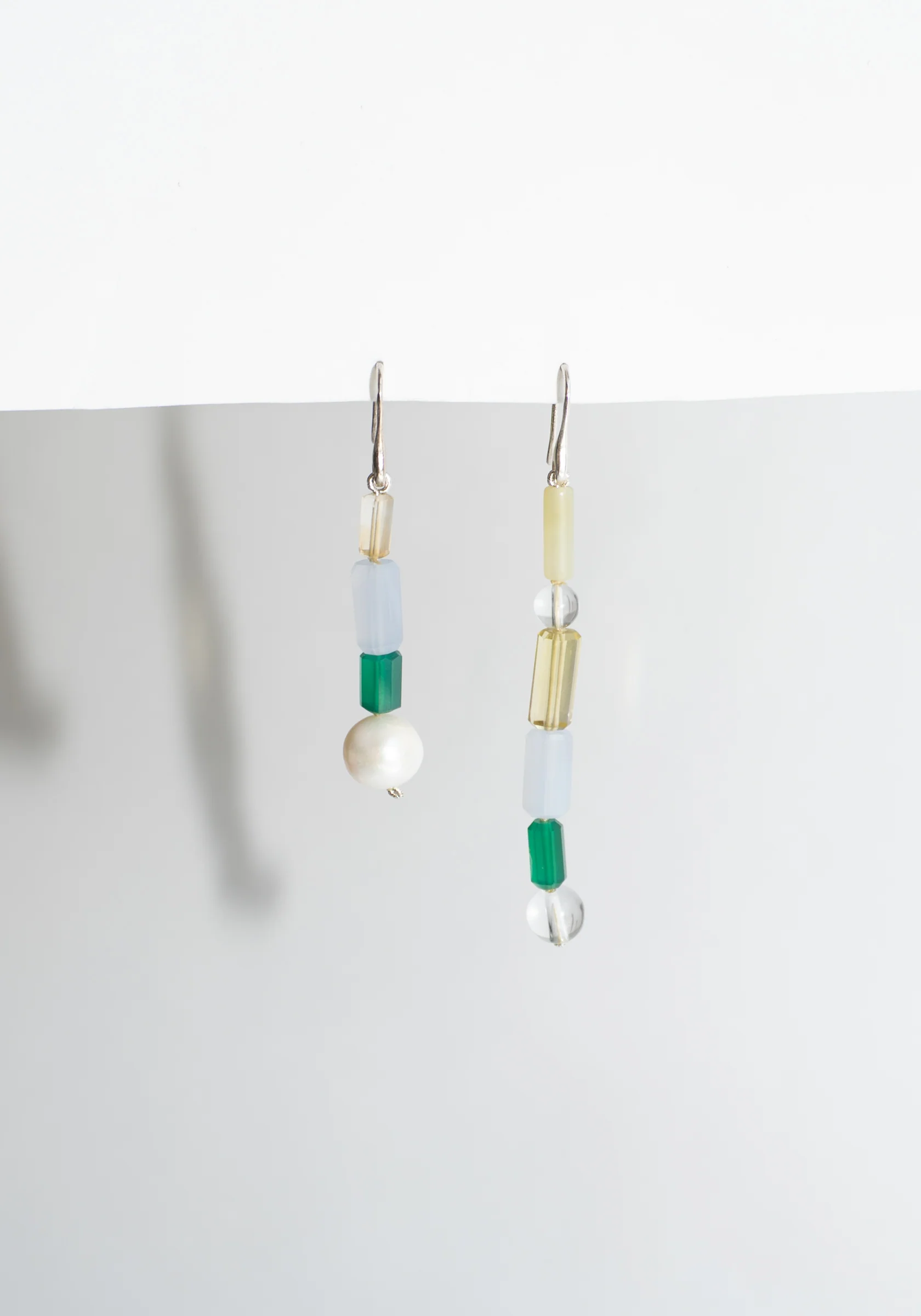 Totem Earrings in Citrine, Crystal and Pearl - Image 3