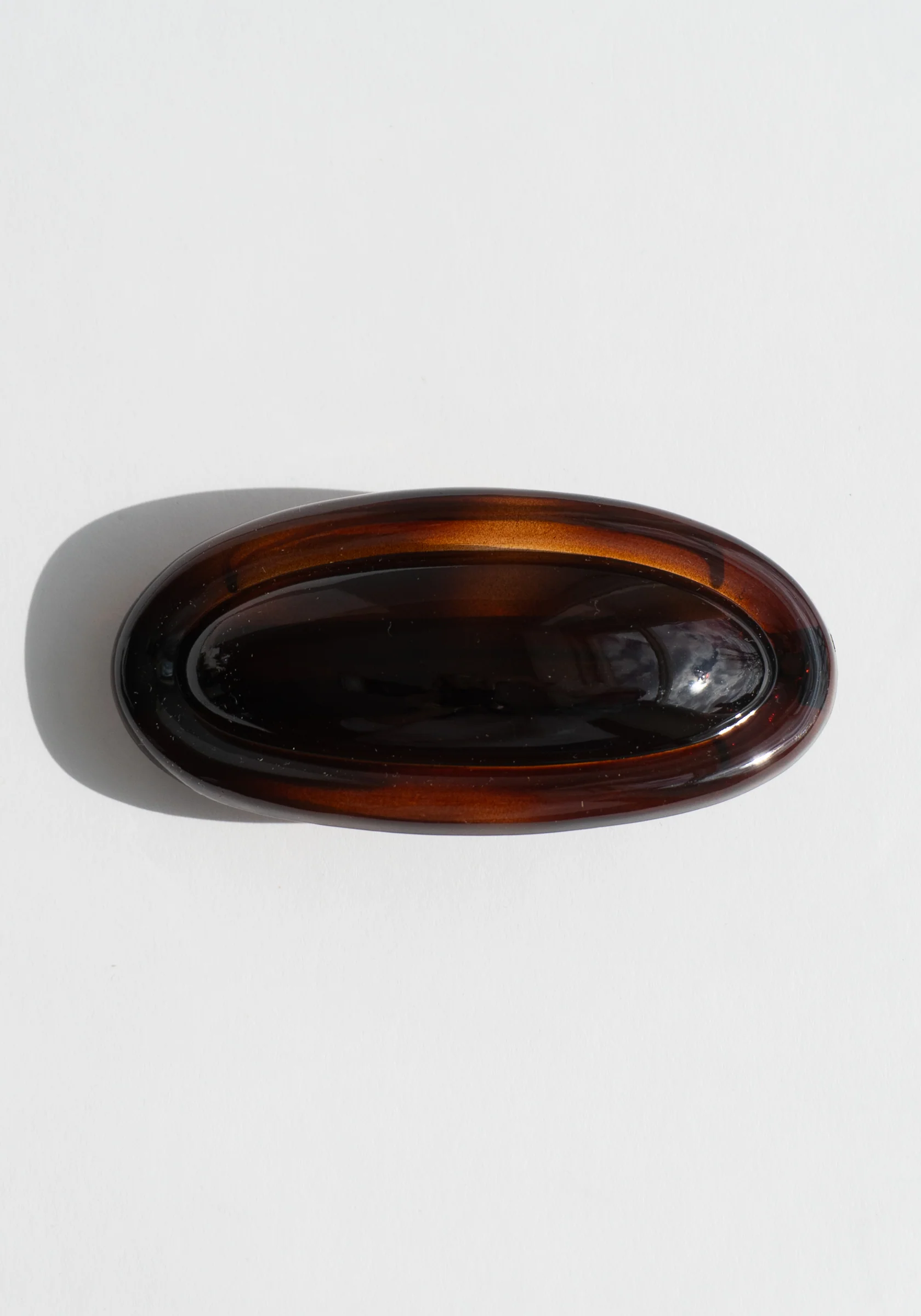 French Large Oval Barrette in Tortoise - Image 2